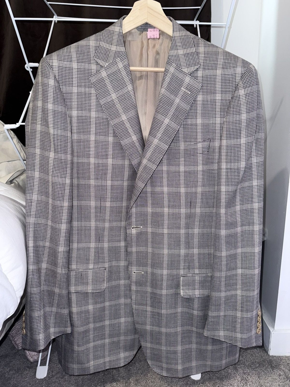 Canali Canali Plaid Wool Silk Linen Blend Sport Coat Size 44L - 1 Thumbnail