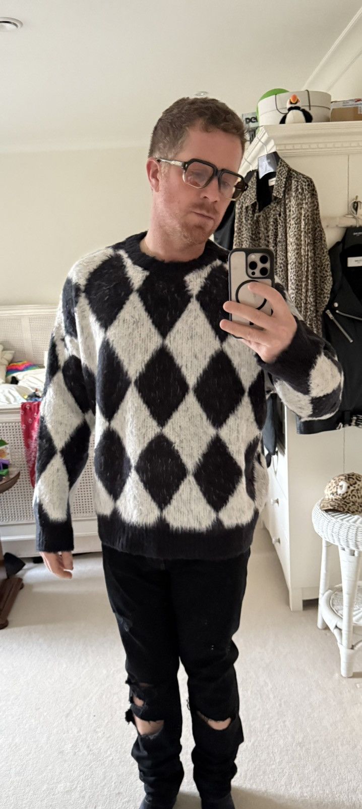 Celine $1.6k 🤑 SS23 Celine black white surfer sweater Hedi L Size US L / EU 52-54 / 3 - 5 Thumbnail