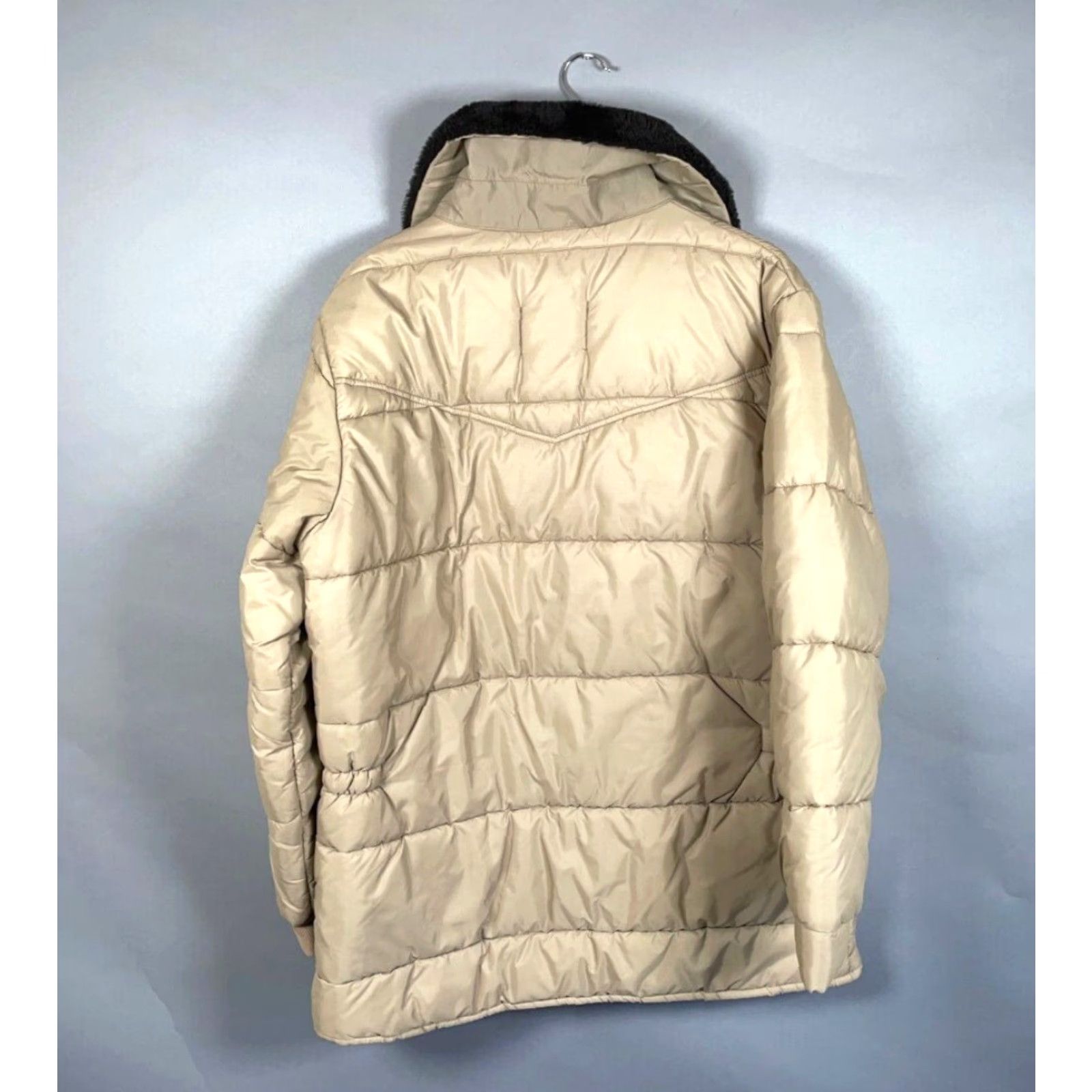 Walls VINTAGE Walls Blizzard Pruf Puffer Jacket Men's Large Beige Zip Up Faux Fur Collar 80s Nature Outdoor Retro Size US L / EU 52-54 / 3 - 2 Thumbnail
