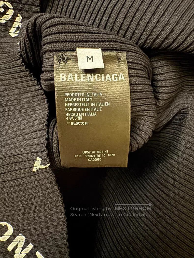 Balenciaga Balenciaga Black Full Print Logo Knitwear Size US M / EU 48-50 / 2 - 4 Thumbnail