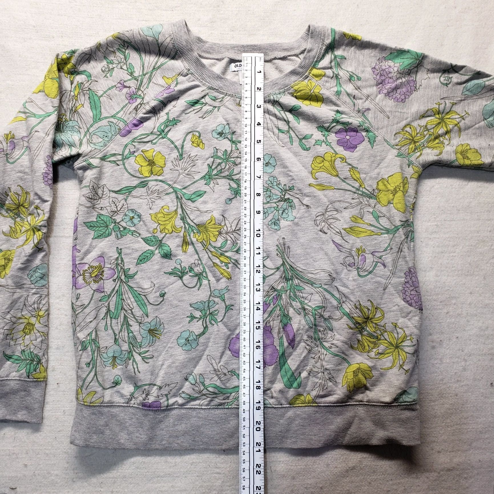 Old Navy Old Navy Gray Floral Flowers Sweater Long Sleeve Adult Women's Size S Small Size S / US 4 / IT 40 - 6 Thumbnail