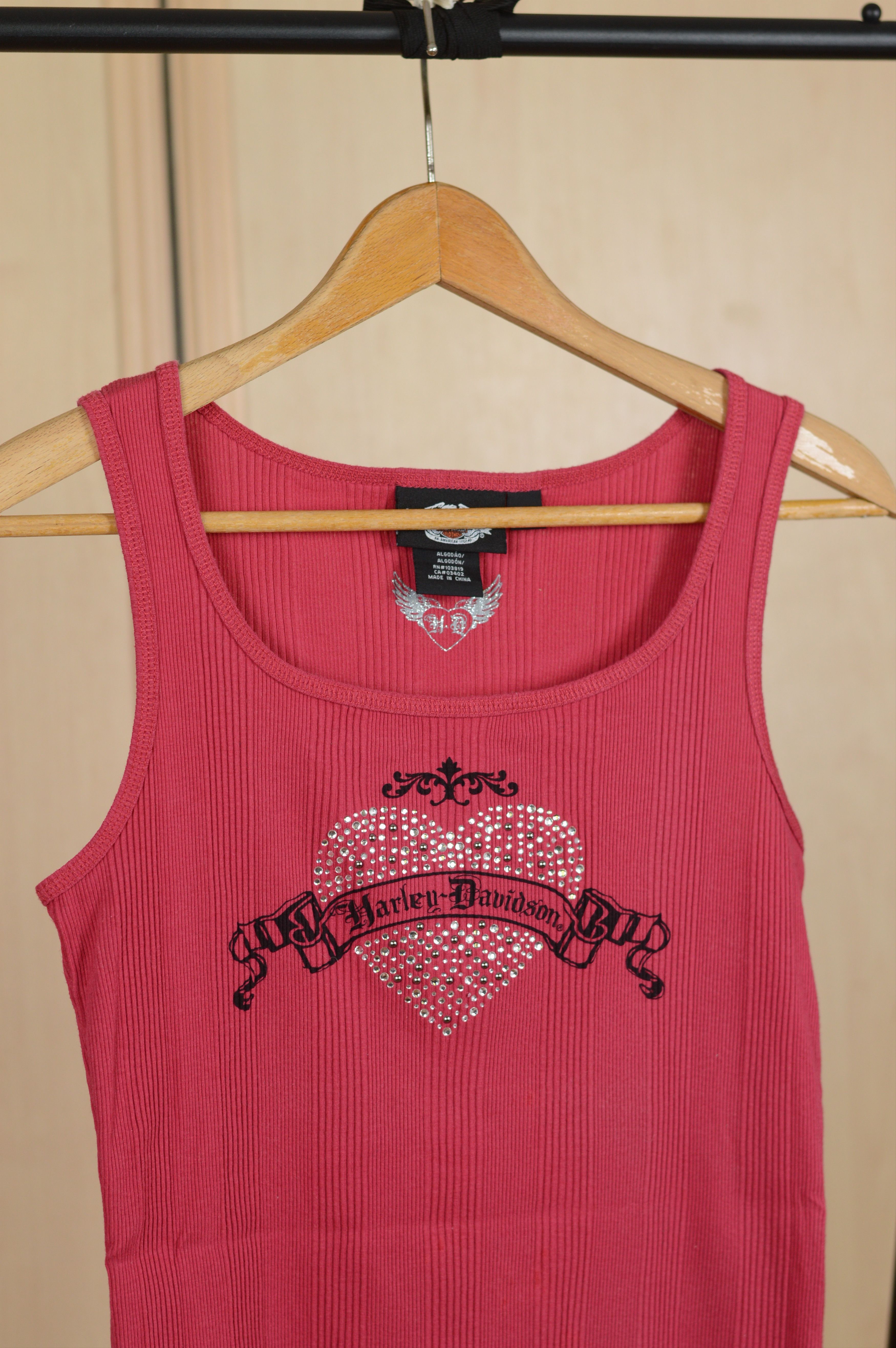 Harley Davidson Harley Davidson Sleeveless Tee Rhinestones Tank Top Size L / US 10 / IT 46 - 2 Thumbnail