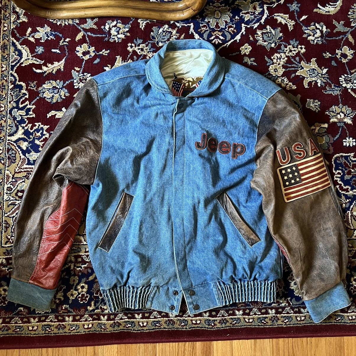 Jeff Hamilton VTG Jeff Hamilton Jeep Denim Leather Jacket Med Size US M / EU 48-50 / 2 - 2 Thumbnail