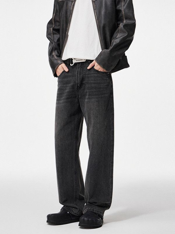 American high-street retro men's loose straight leg jeans