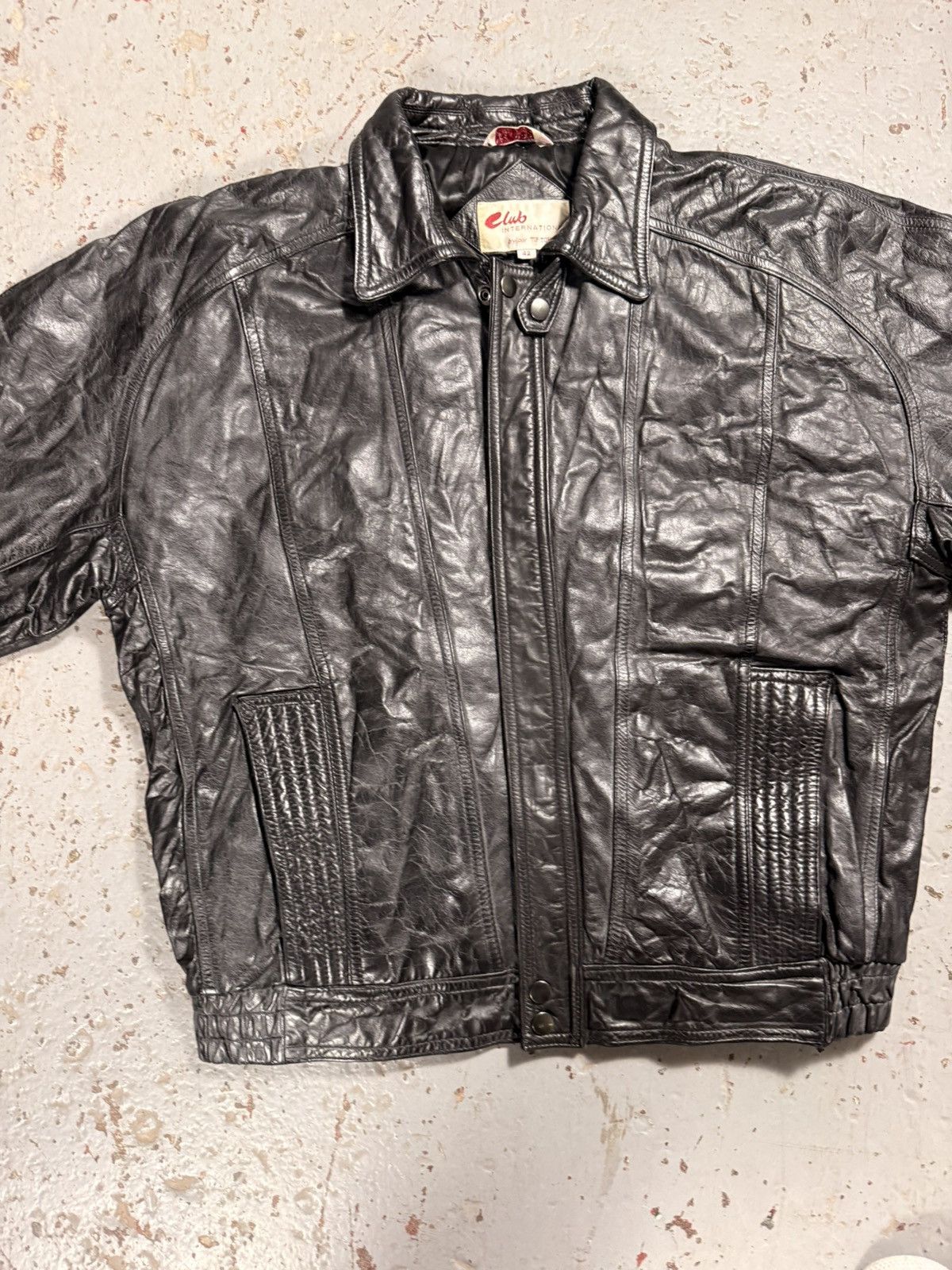 Other Vintage Club International Leather Jacket Size US M / EU 48-50 / 2 - 2 Thumbnail