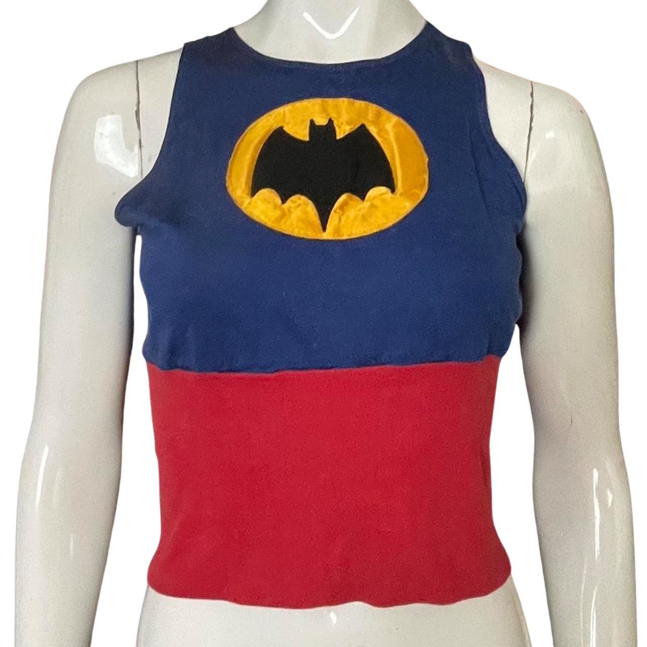 Image of Art x Batman Appliqué Vest Top Vintage 1960S Elaine Post New York in Red, Women's (Size XS)