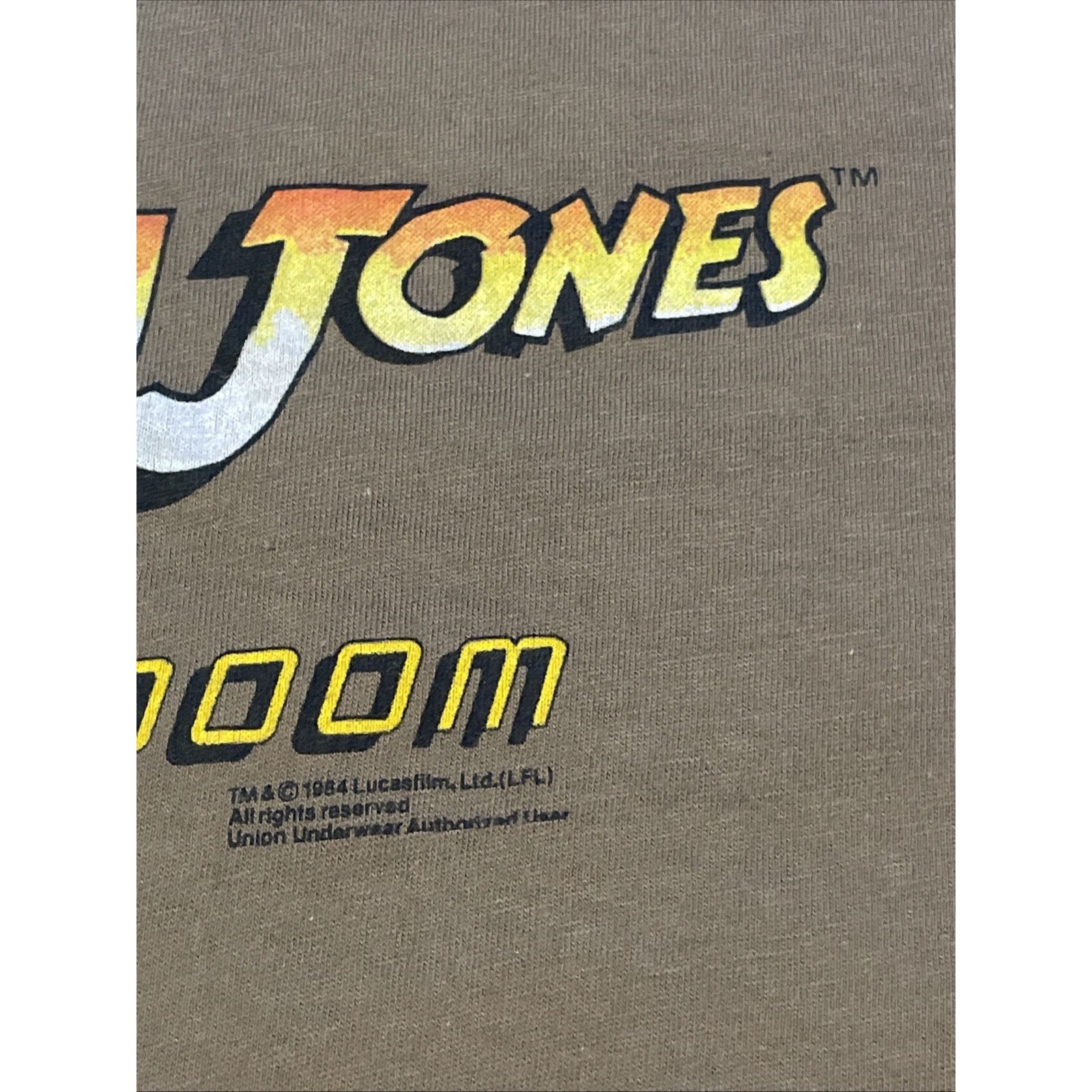 Fruit Of The Loom Vtg 1984 Indiana Jones Temple of Doom Movie Promo T-Shirt XL Size US XL / EU 56 / 4 - 3 Thumbnail