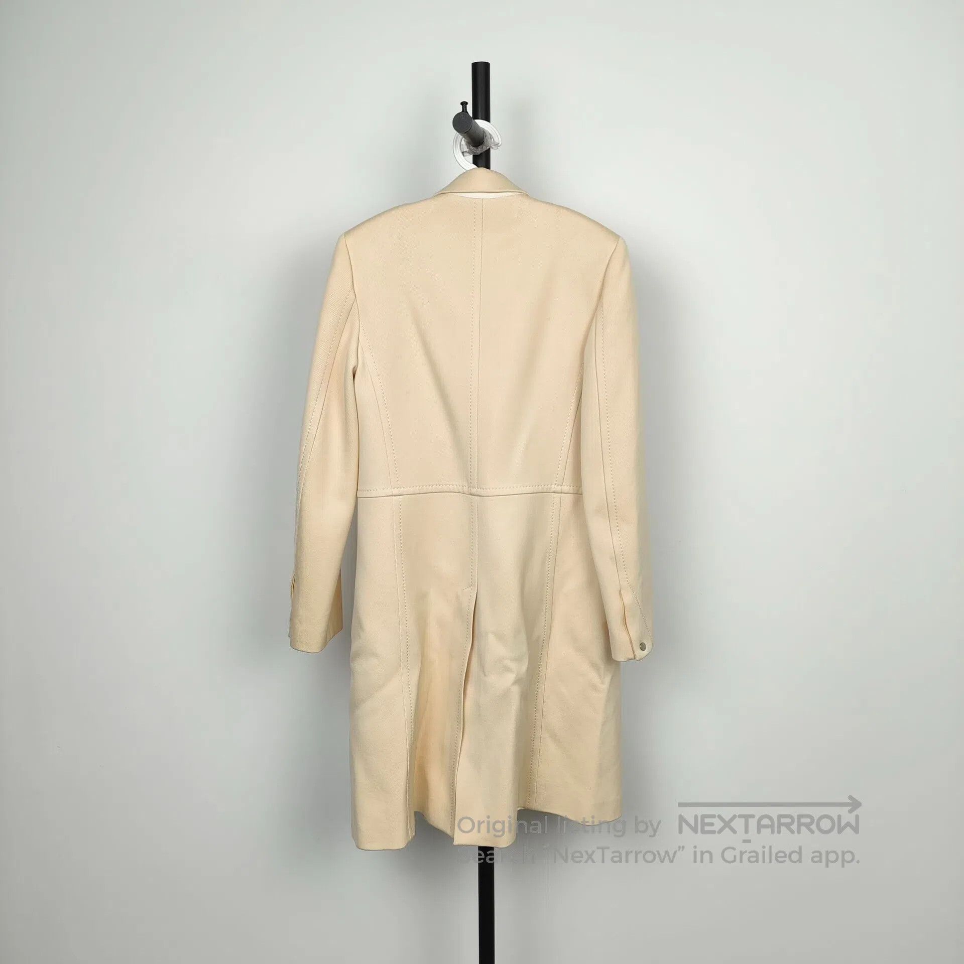 Hermes Hermes Off-white Lapel Long-sleeve Wool Long Coat Size 36| Size XS / US 0-2 / IT 36-38 - 2 Thumbnail