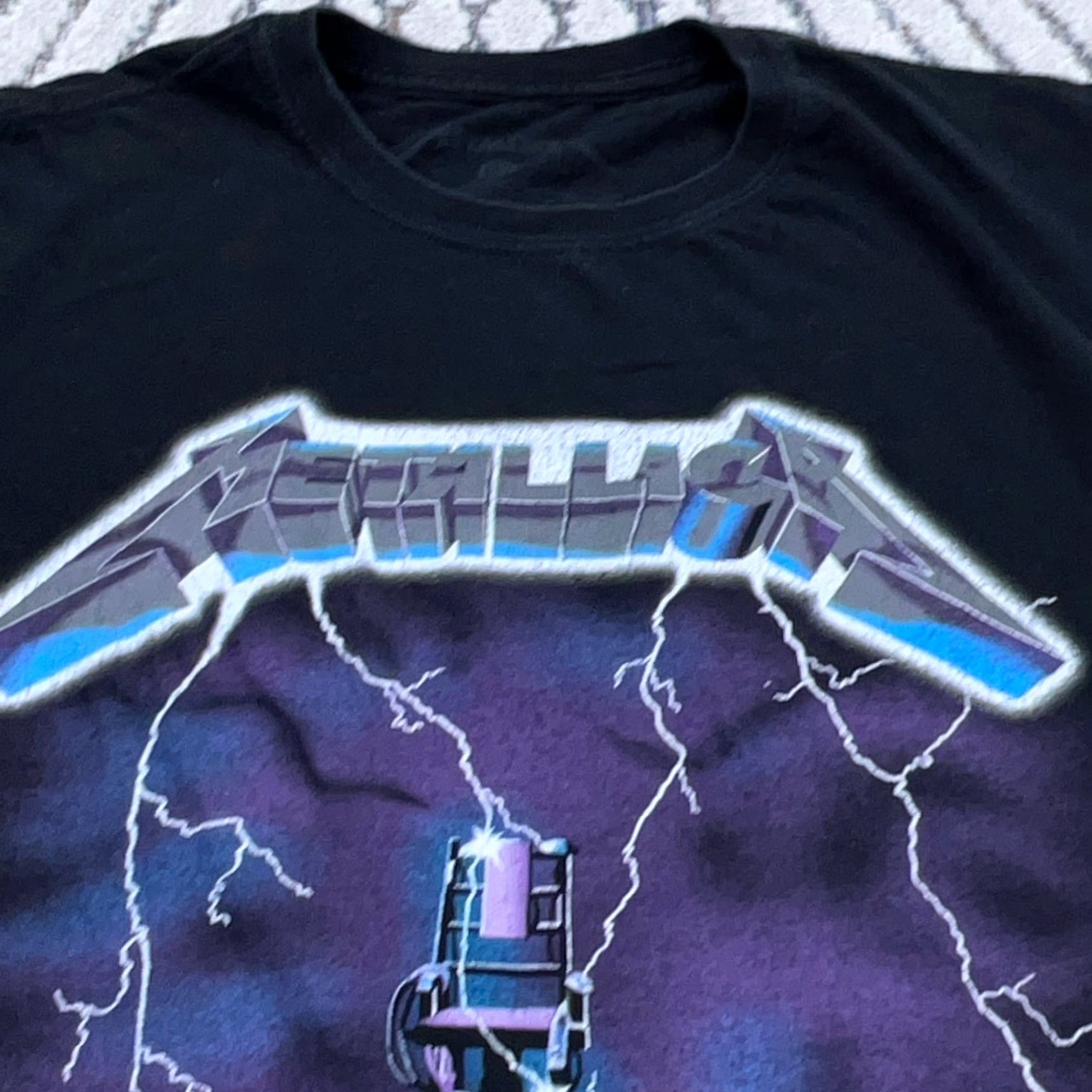 Etro Metallica Shirt Men Medium Black Band Tee T Concert Rock Retro Lightning Size US M / EU 48-50 / 2 - 2 Thumbnail