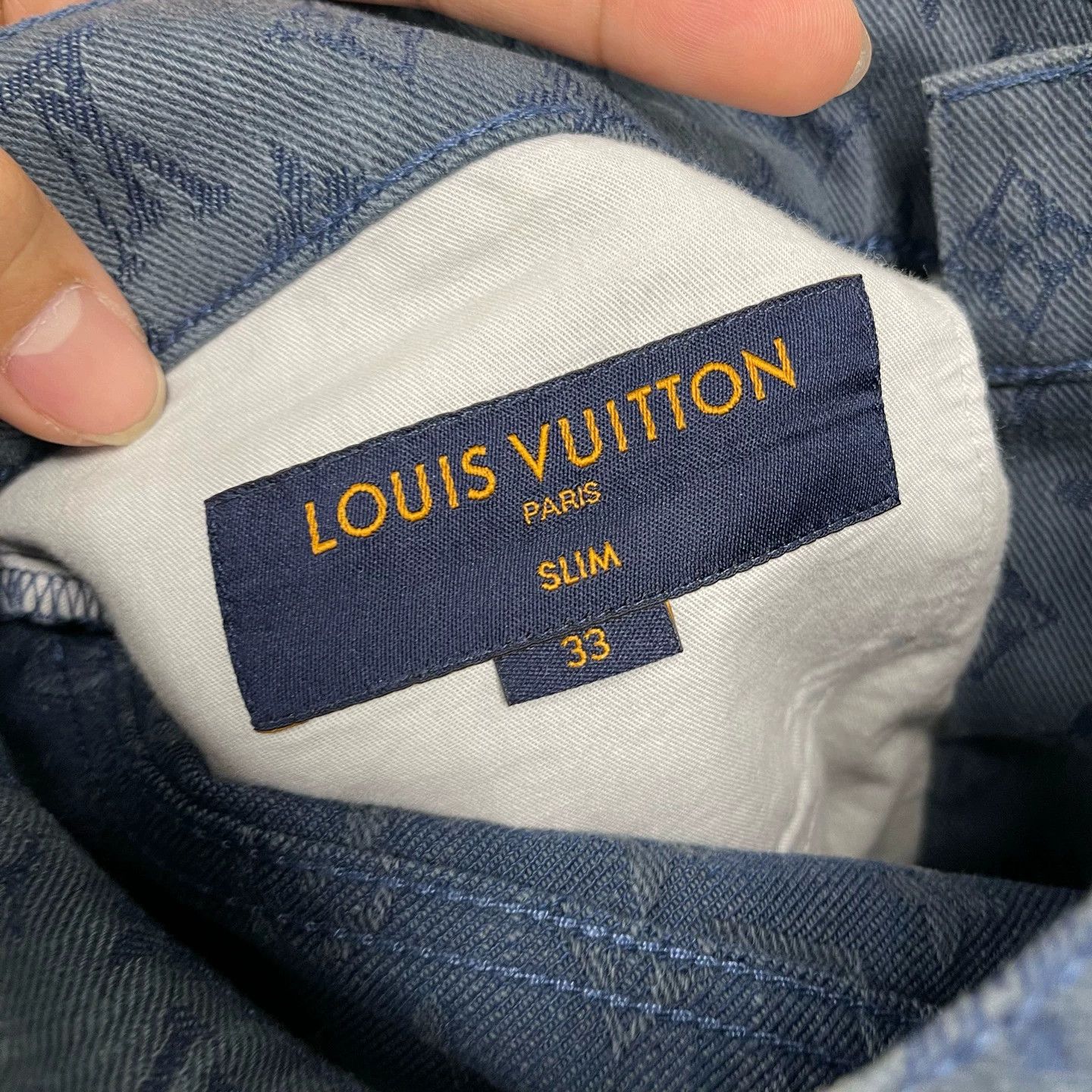Louis Vuitton LV All-Over Monogram Jacquard Jeans 33 Size US 33 - 4 Thumbnail