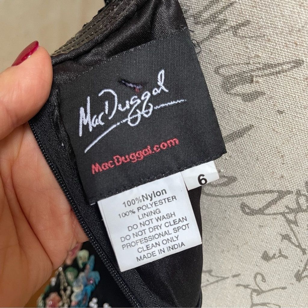 Mac Duggal Mac Duggal Sequin Floral Mesh Cocktail Dress Sz 6 Whimsigoth Size M / US 6-8 / IT 42-44 - 8 Thumbnail