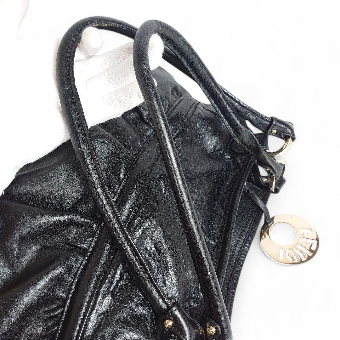 Fendi Fendi - Charm Handbag Leather Black Tote Size ONE SIZE - 6 Thumbnail