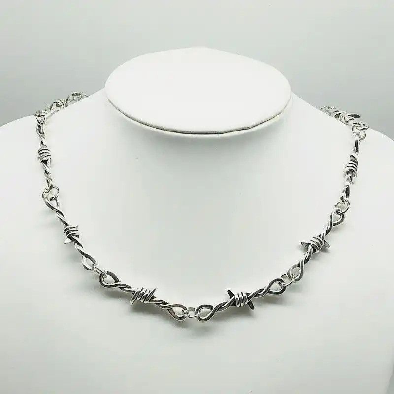 Jewelry Barbed wire thorns punk choker necklace Size ONE SIZE - 1 Thumbnail