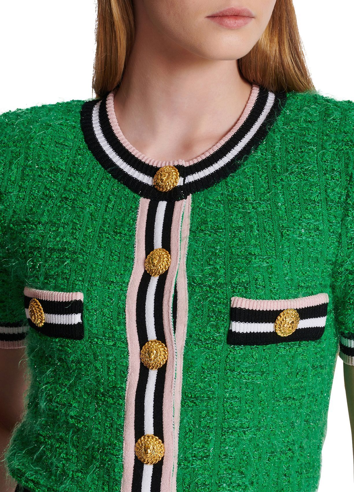 Balmain o1s1wg110125 Knit Cardigan in Multicolor Size M / US 6-8 / IT 42-44 - 4 Thumbnail