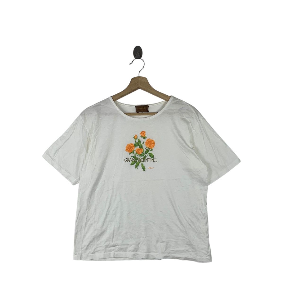 Valentino Vintage GIANNI VALENTINO ITALY Rose Flowers Tee Shirt Top Size S / US 4 / IT 40 - 1 Thumbnail