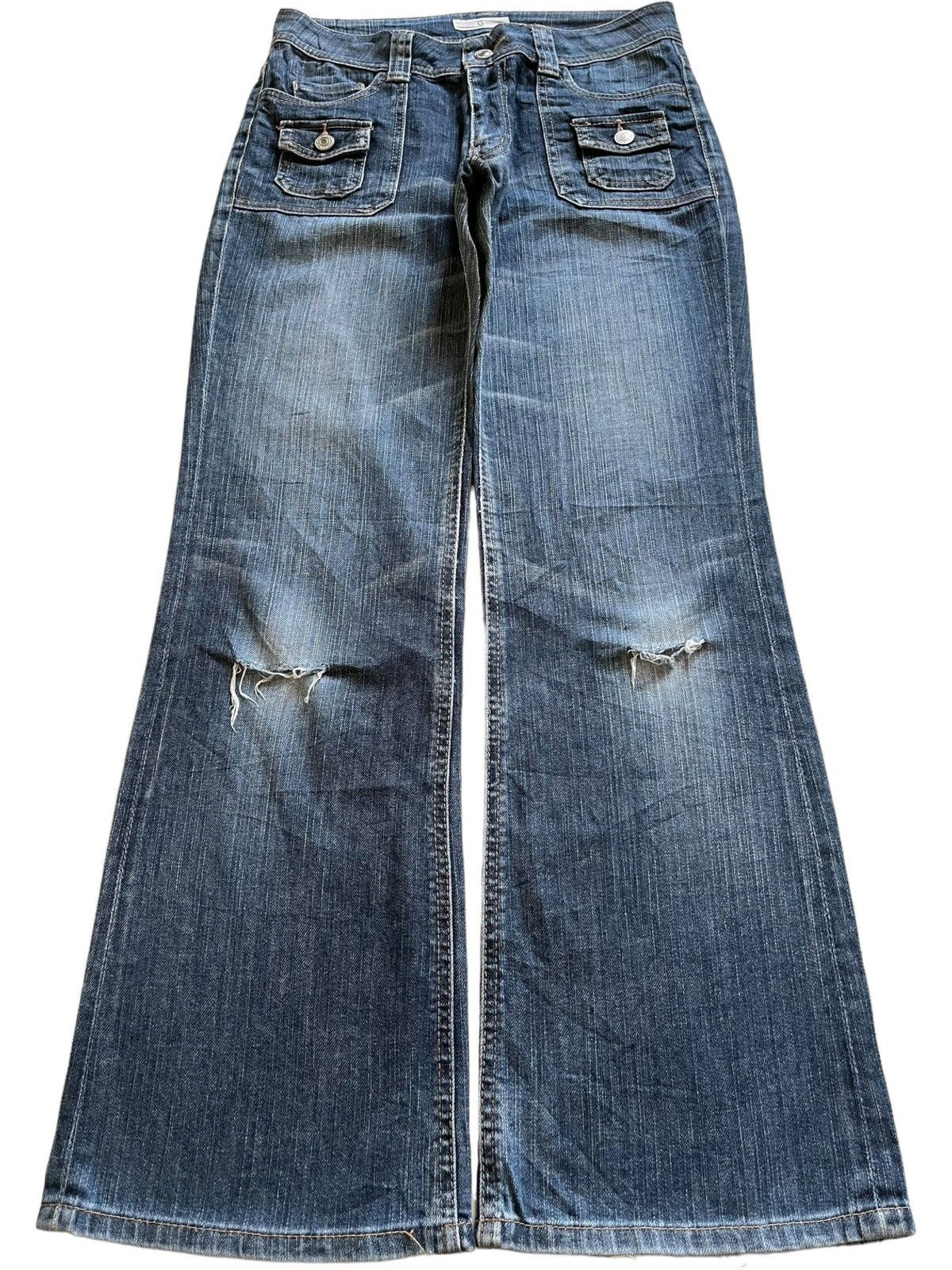 Japanese Brand Vintage Japanese Brand Blue Wash Bush Pant Flare Jeans Size 29" - 1 Thumbnail