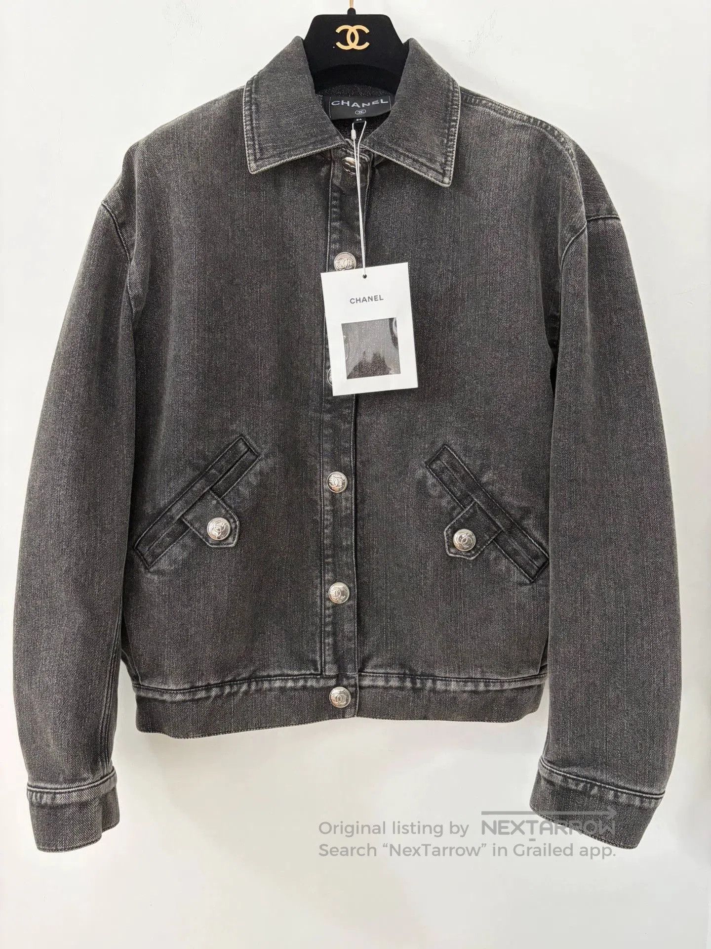 Chanel Chanel 23C Dark Gray Denim Jacket. Size US XS / EU 42 / 0 - 1 Thumbnail