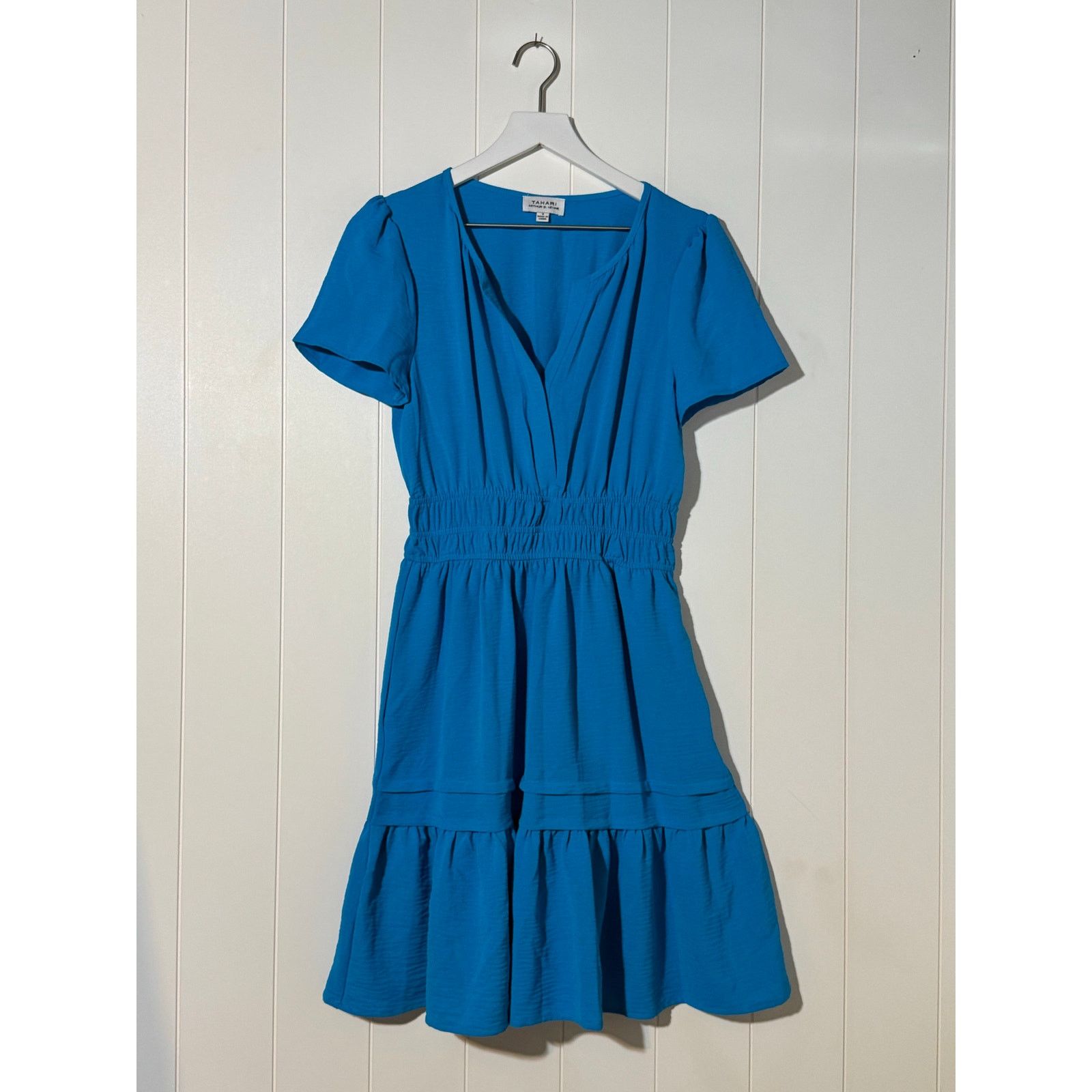 Elie Tahari Tahari Tropical Linen Dress White Green M Pockets Shift Summ |  Grailed