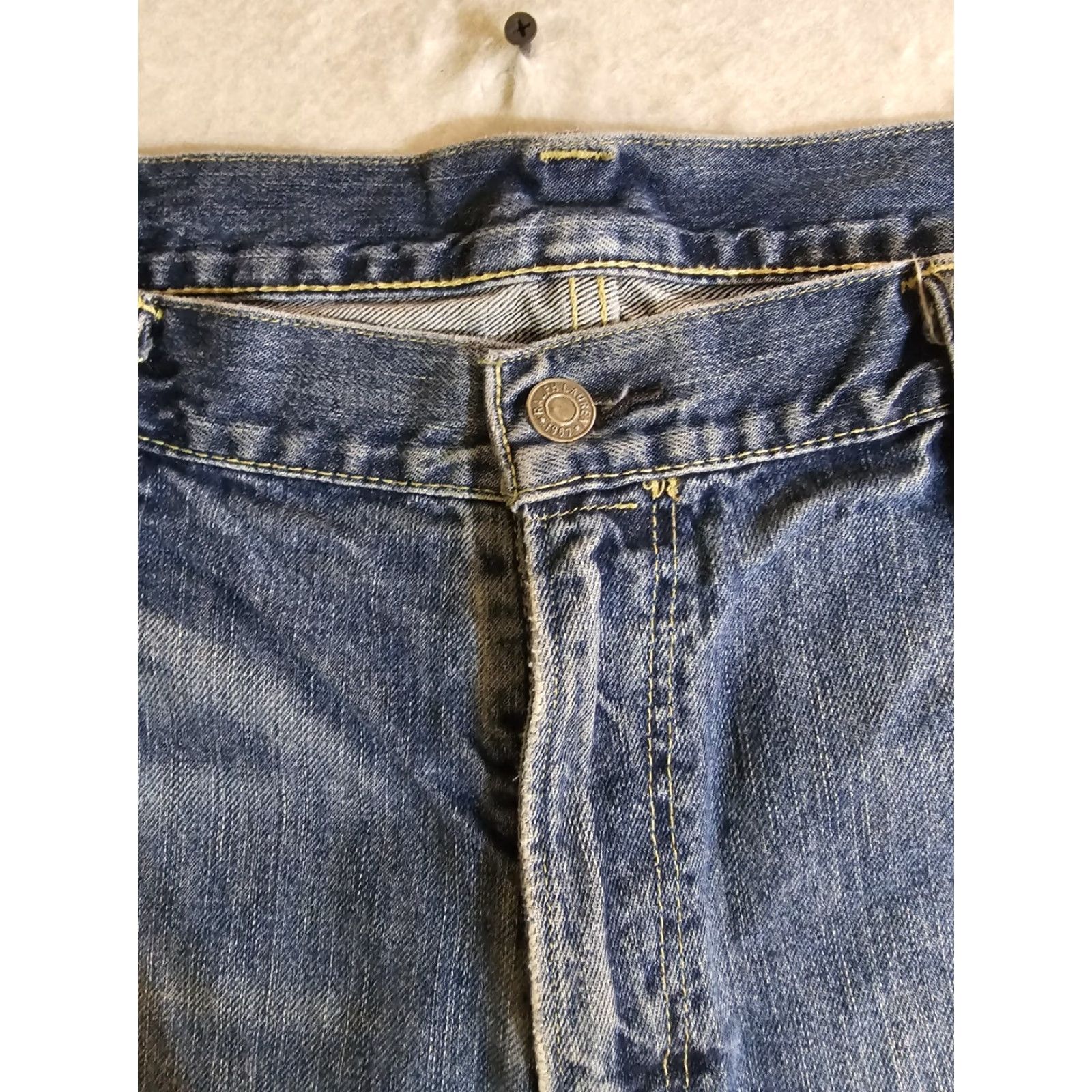 Polo Ralph Lauren VINTAGE Polo Ralph Lauren Jeans Dungarees RL Mens 40x32 Blue Cotton Denim 90s USA Mens Size US L / EU 52-54 / 3 - 2 Thumbnail