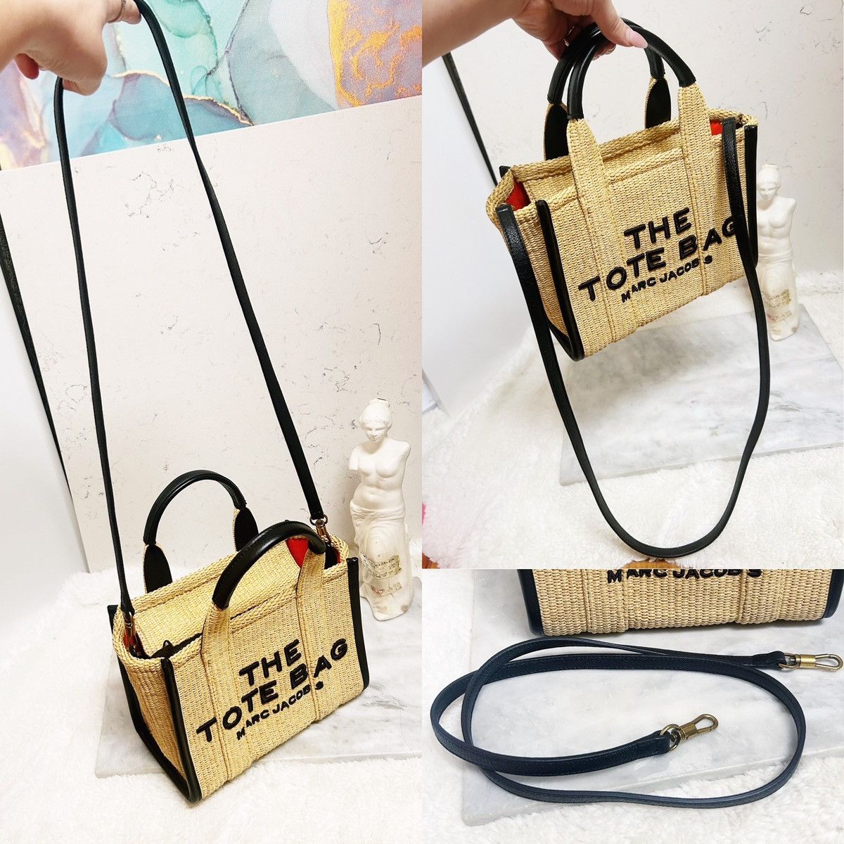 Marc Jacobs Authentic Marc Jacobs The Tote Bag Natural Woven Tote Bag Size ONE SIZE - 5 Thumbnail