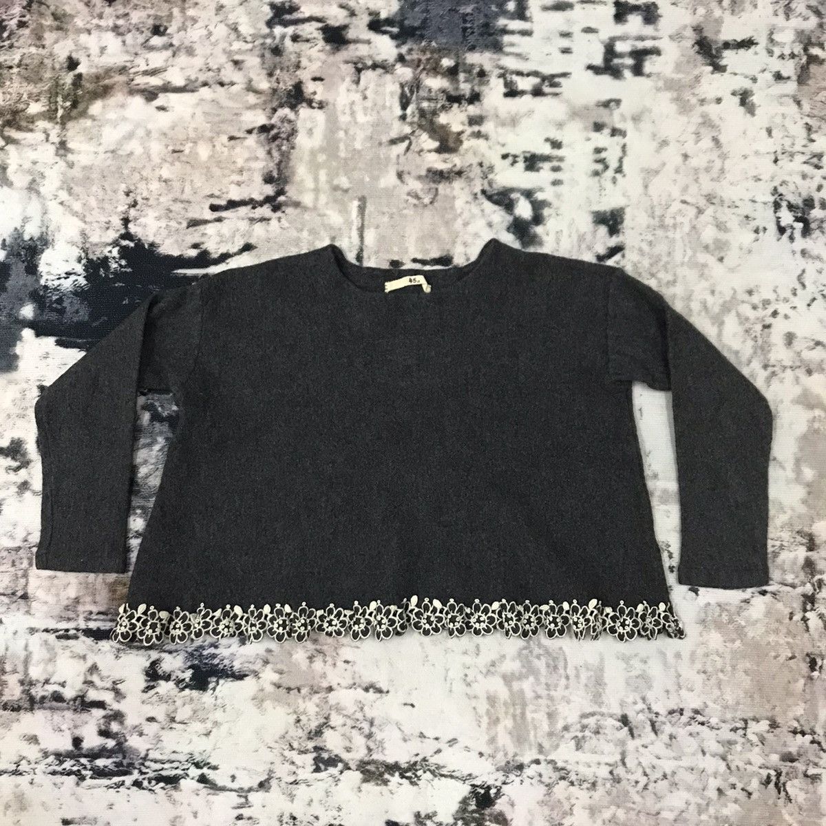 45rpm × Japanese Brand × Vintage 45rpm Longsleeve Cropped Sweater Wool Size XXS / US 00 / IT 34 - 1 Thumbnail