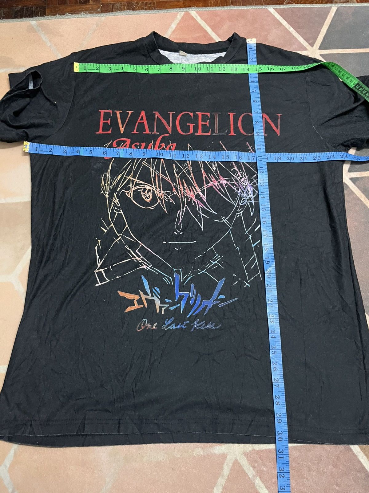 Anime Evangelion Asuka One Last Kiss Overprinted Tee Size US XL / EU 56 / 4 - 8 Thumbnail
