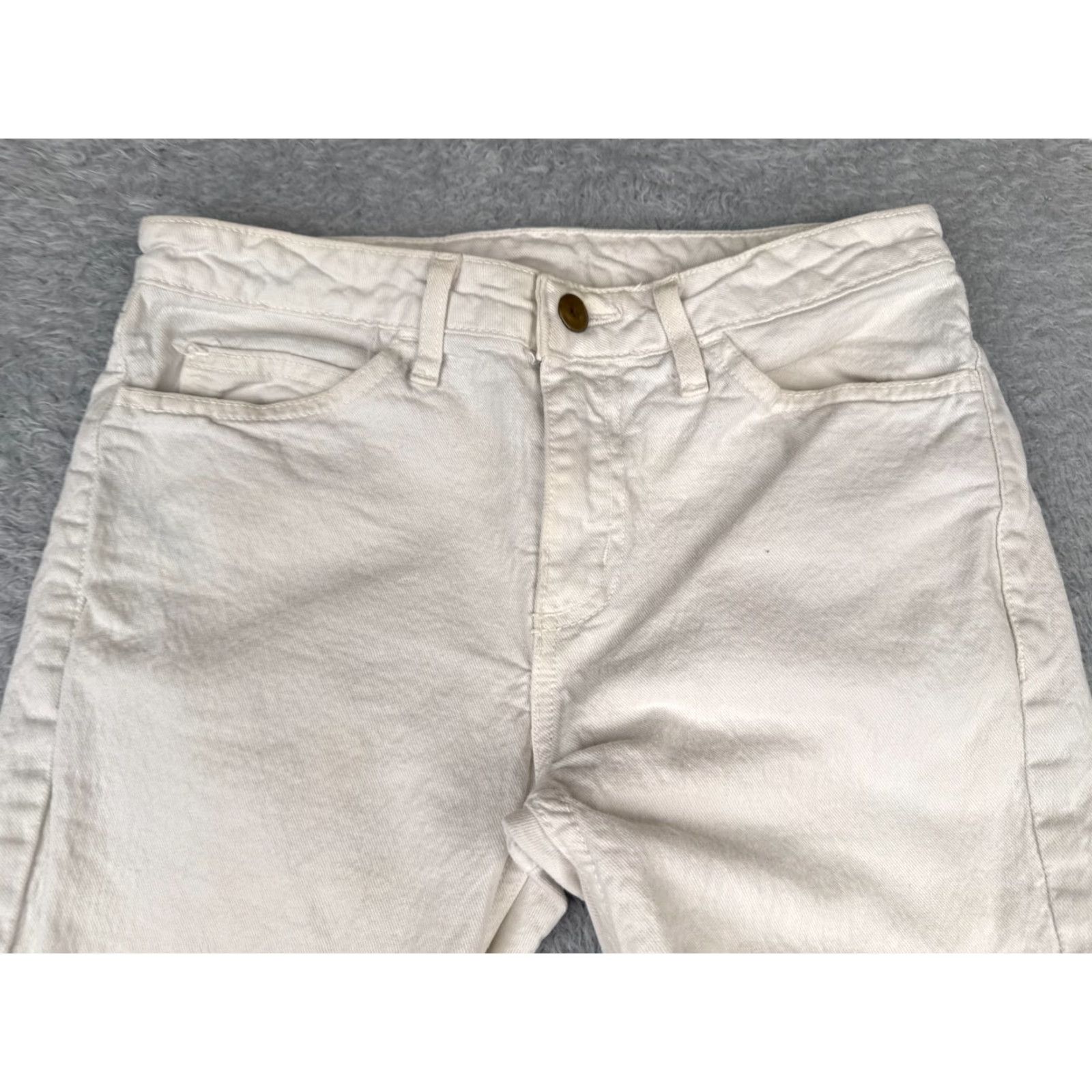 Vintage VINTAGE The Slim Slack Jeans Womens 28 White Denim Skinny Mid Rise 28x32 Distressed 90s Cowboy Theme Mens? Size 28" / US 6 / IT 42 - 4 Thumbnail