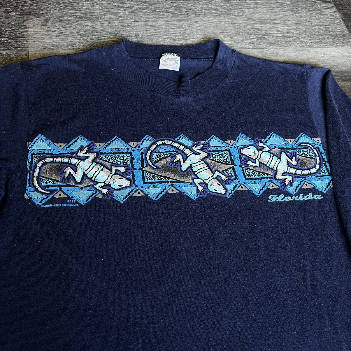Band Tees × Vintage Vintage 1980s Florida Gecko Lizard Retro Logo Longsleeve Tee Size US S / EU 44-46 / 1 - 2 Thumbnail