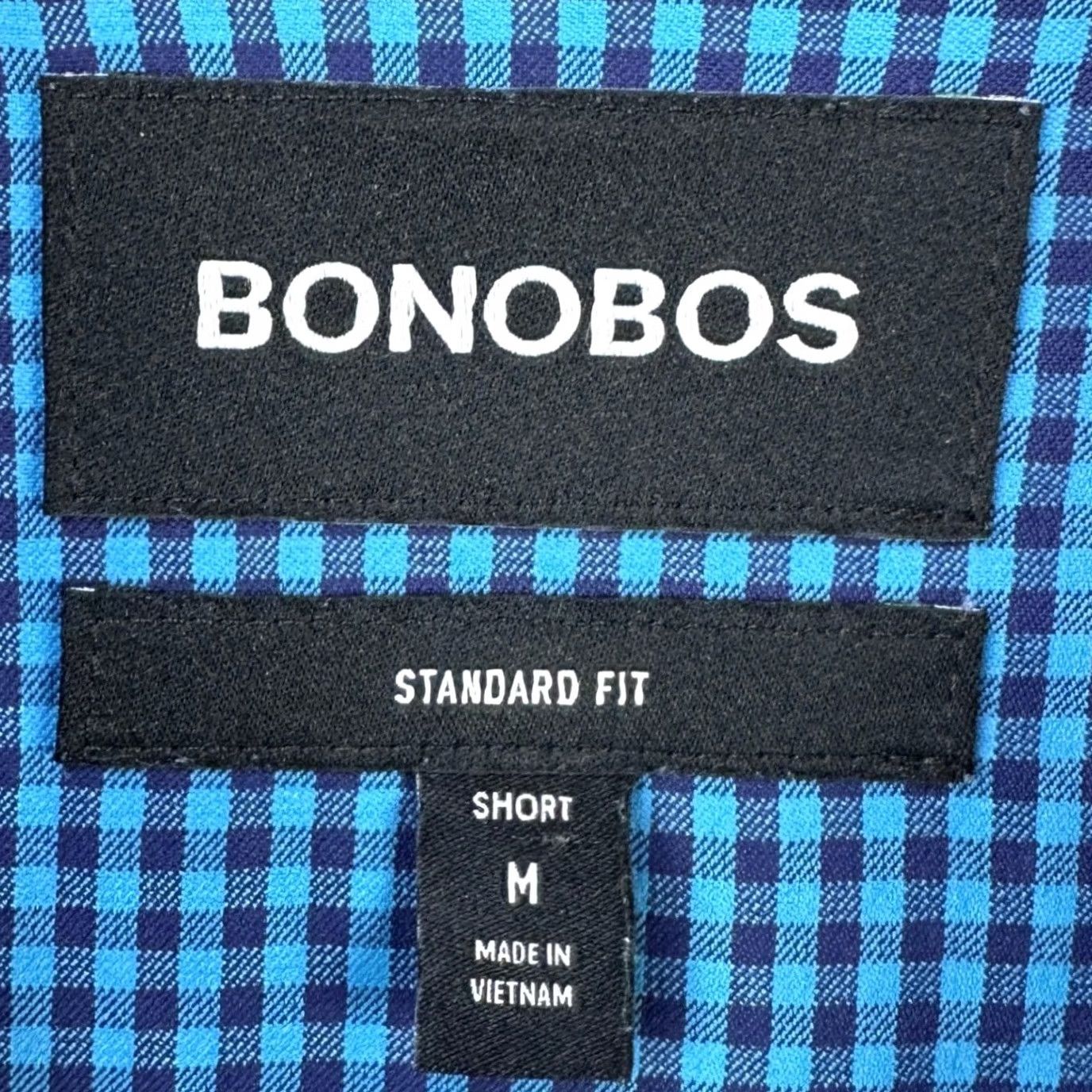 Bonobos Bonobos Shirt Button Up Men Medium Short Blue Plaid Performance Standard Stretch Size US M / EU 48-50 / 2 - 4 Thumbnail