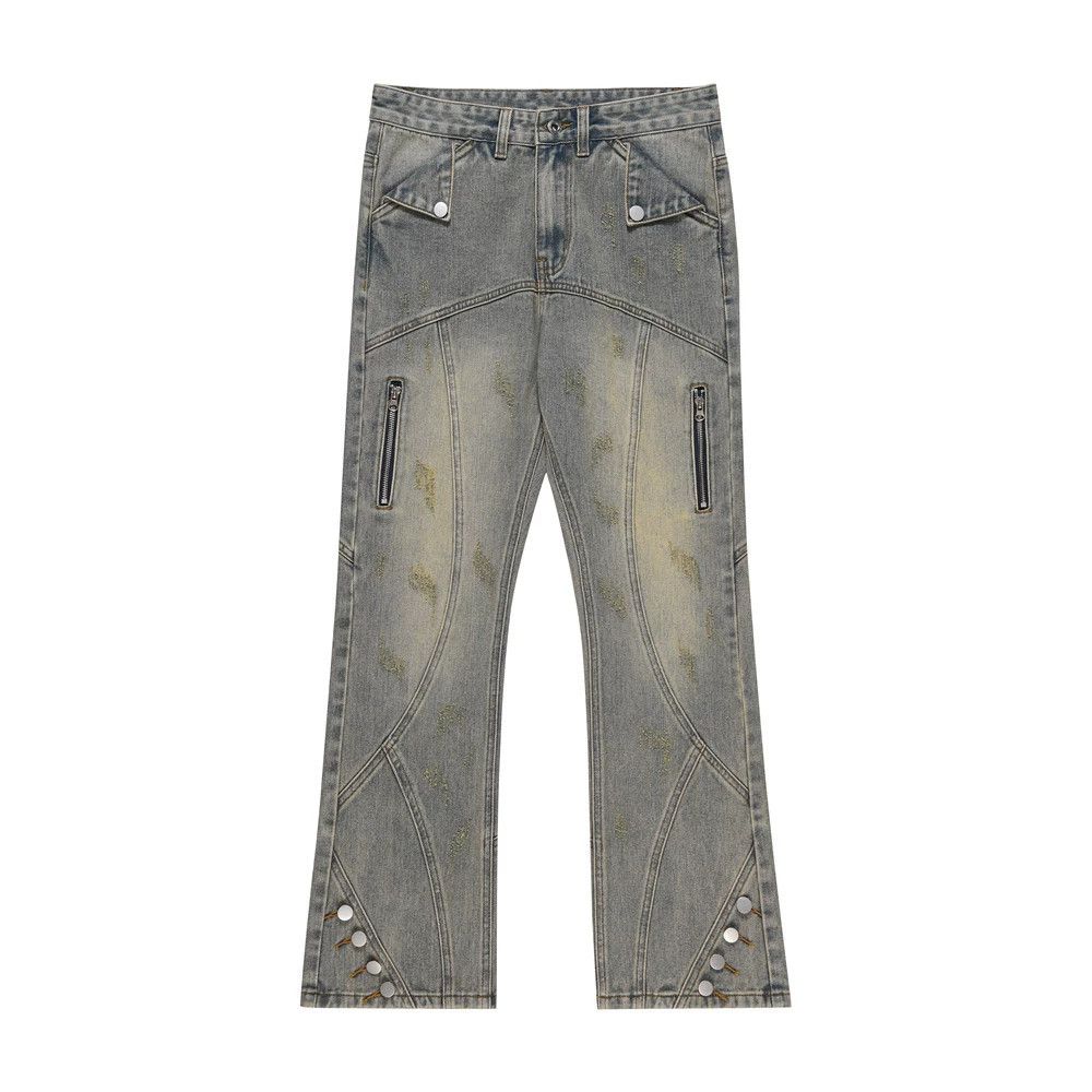 Vintage Men's distressed wide-leg bootcut jeans Size US 32 / EU 48 - 1 Thumbnail