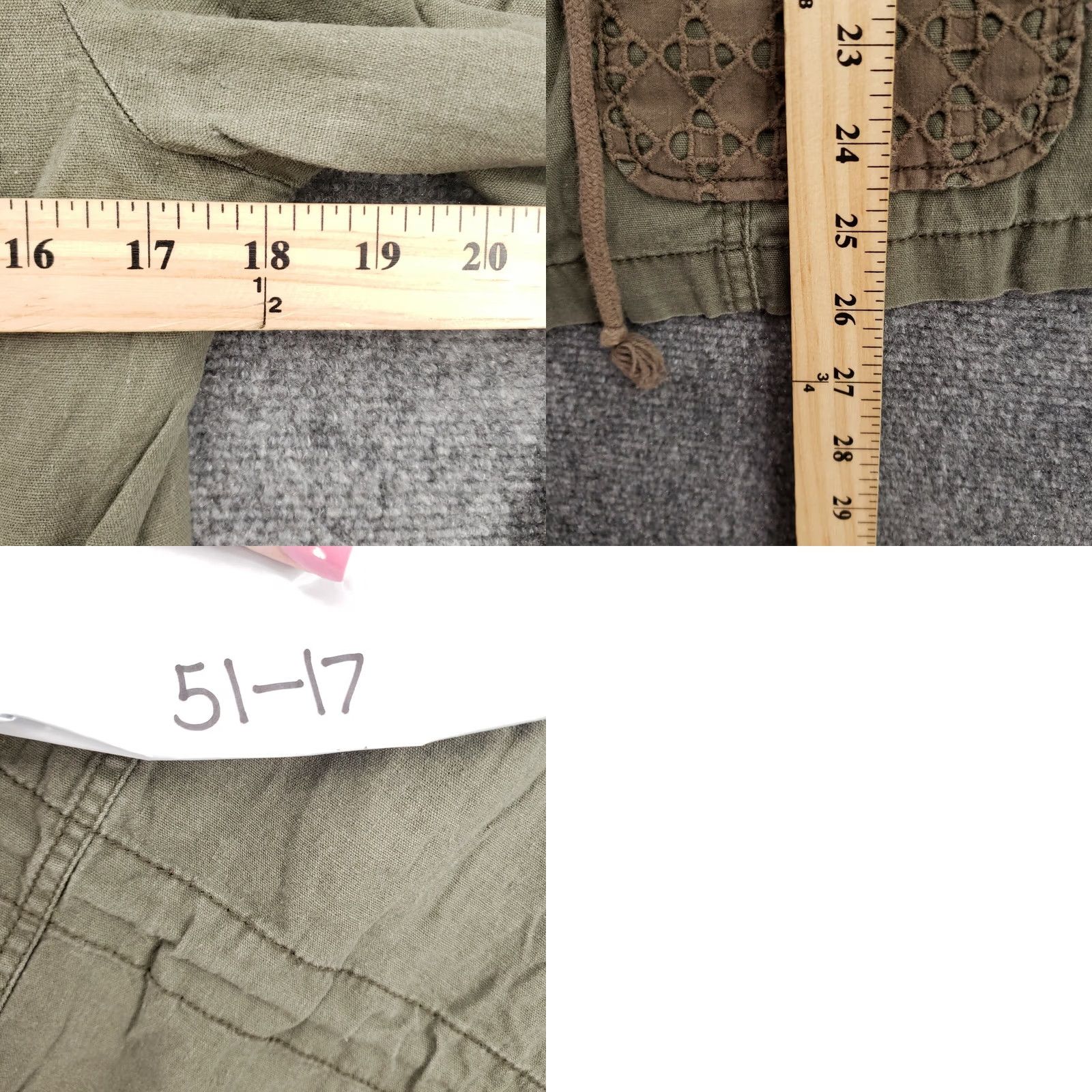 Vintage Maurices Jacket Womens S Green Anorak Full Zip Long Sleeve Eyelet Trim Pockets Casual Size S / US 4 / IT 40 - 8 Thumbnail
