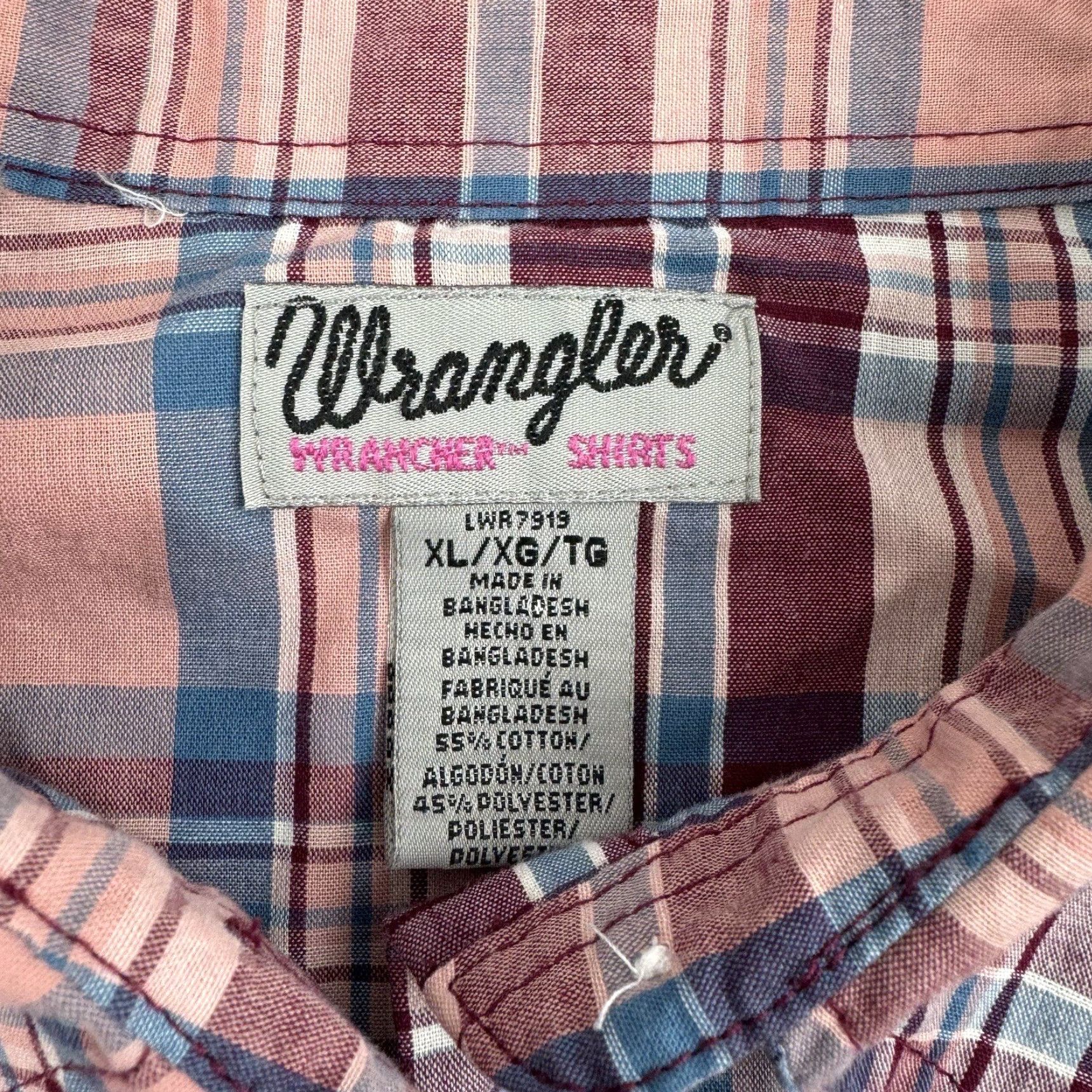 Wrangler Vintage Wrangler Cowgirl Shirt Women XL Pink Red Plaid Western Y2K Pearl Snap Size XL / US 12-14 / IT 48-50 - 3 Thumbnail