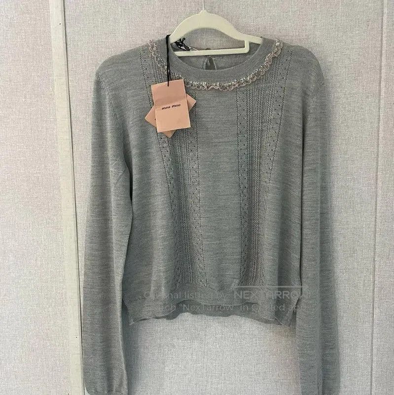Miu Miu Miu Miu Gray Cashmere Sweater for Women . Size XL / US 12-14 / IT 48-50 - 1 Thumbnail