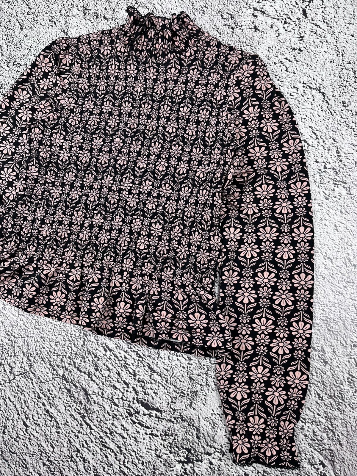 Sandro Vintage Sandro Stretch Floral Turtleneck Blouse Top Size M / US 6-8 / IT 42-44 - 4 Thumbnail