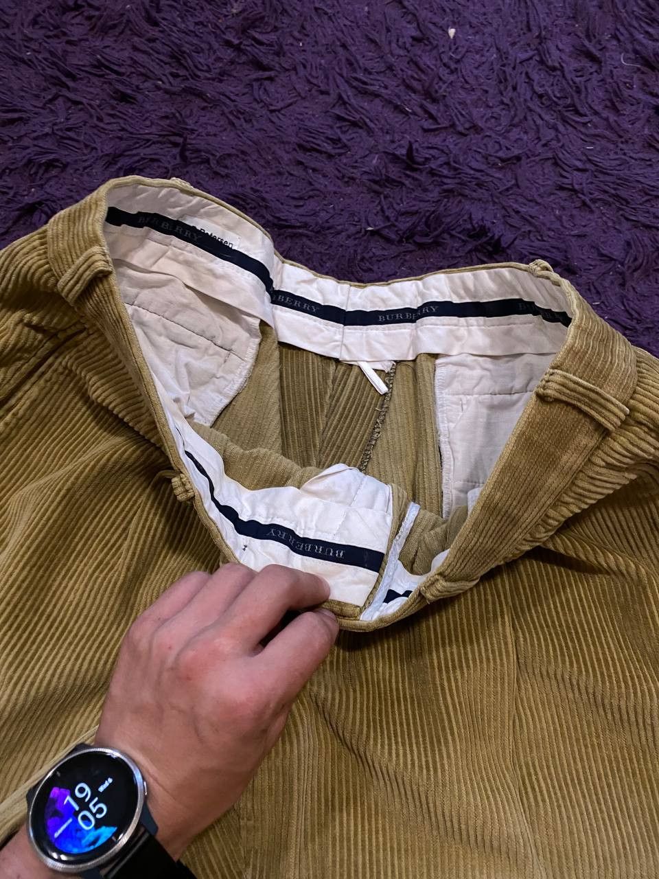 Burberry Vintage Casual Pants beige Burberry luxury super 120's Y2K Size US 33 - 14 Thumbnail