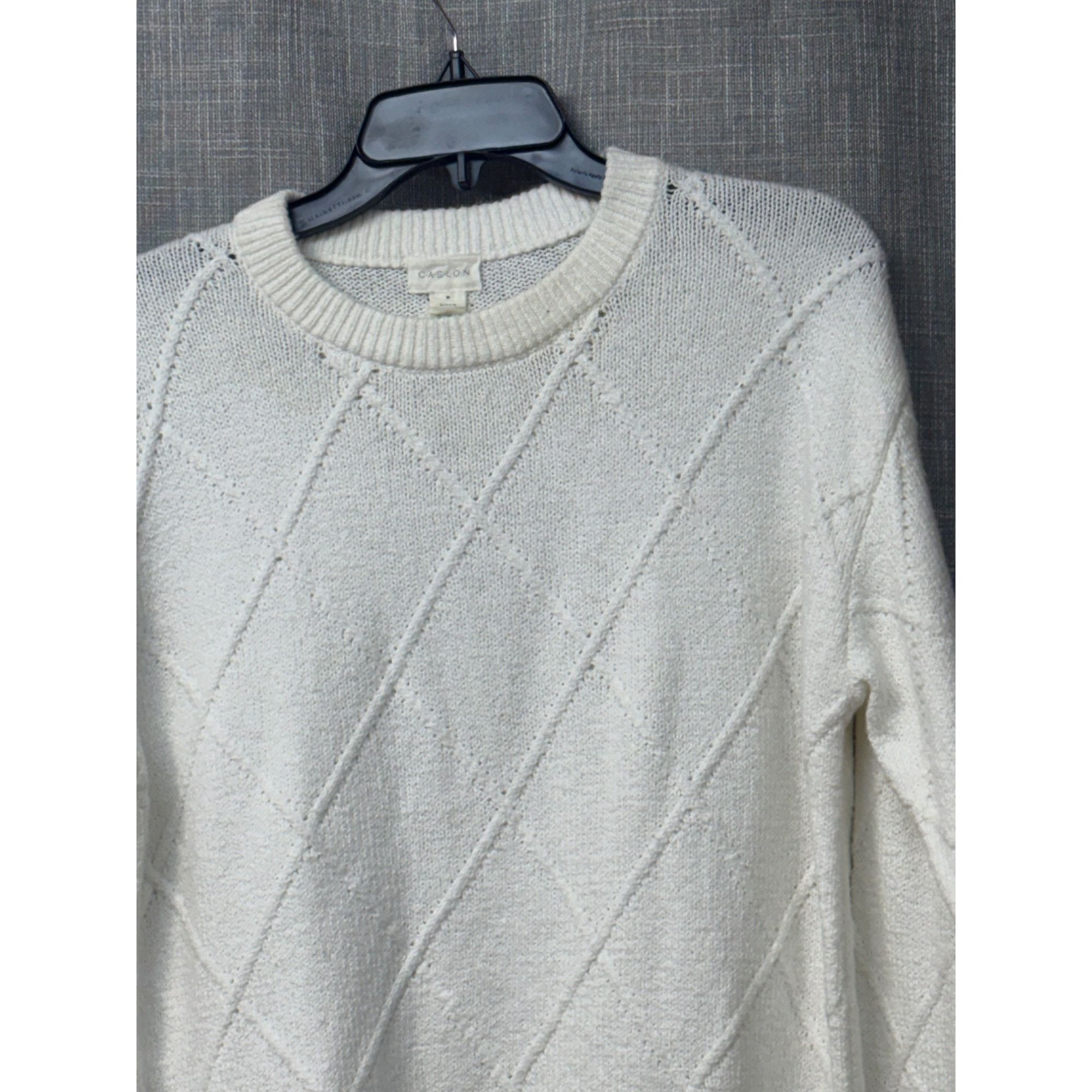 Other Caslon Diamond Cable Knit Sweater In Ivory Cloud, Sz. M Size M / US 6-8 / IT 42-44 - 4 Thumbnail