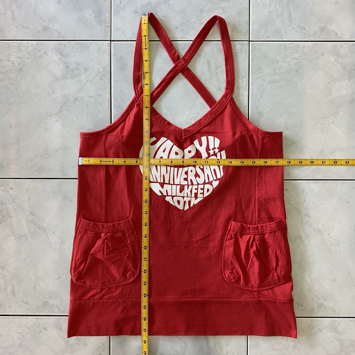 Japanese Brand Y2K Cute Red MILKFED Pocket Tank Dress Sleeveless Top Size ONE SIZE - 16 Thumbnail