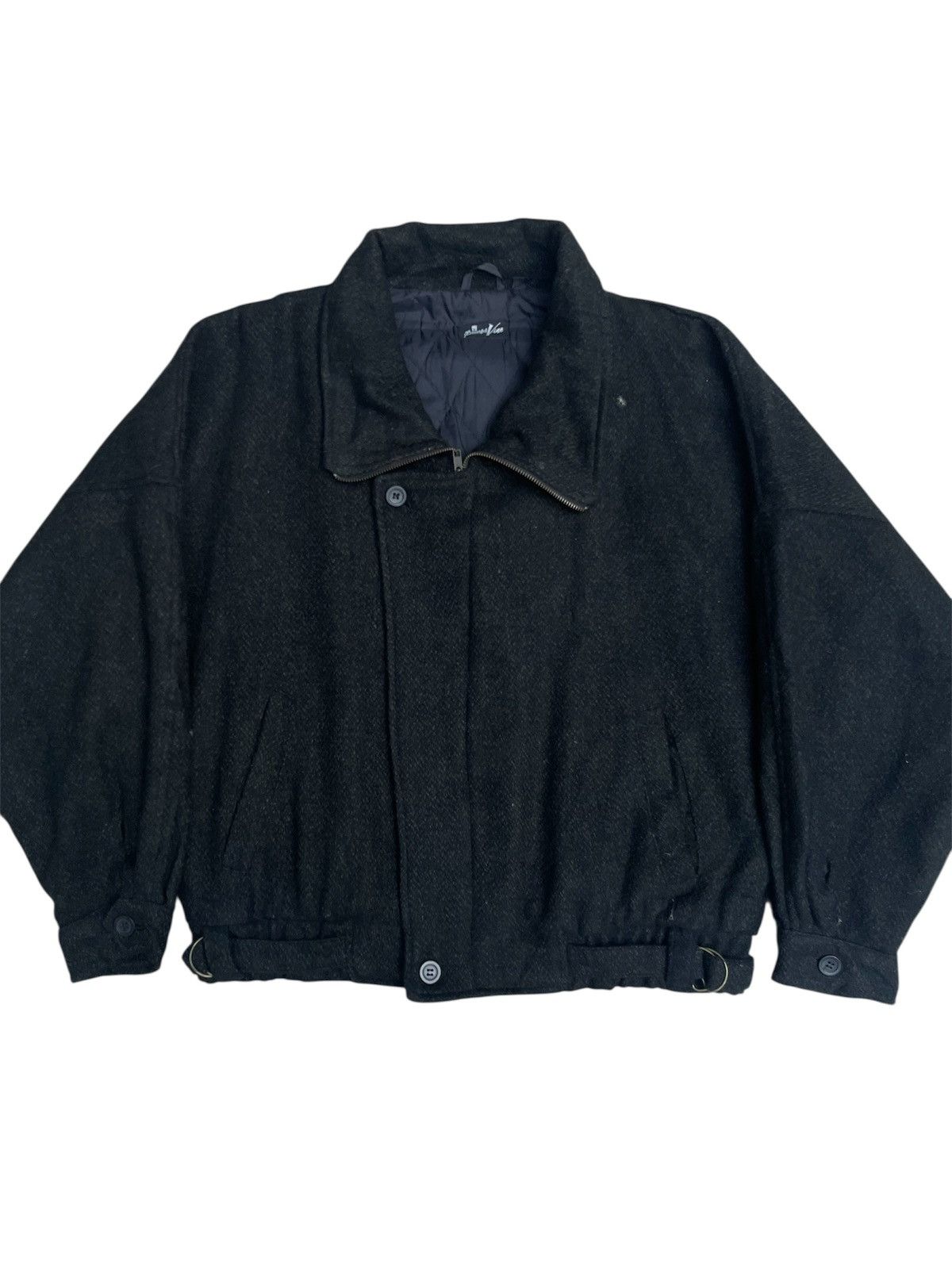 Issey Miyake Vintage Bernard Vise Sculpted Wool Bomber Miyake-Inspired Size US M / EU 48-50 / 2 - 1 Thumbnail