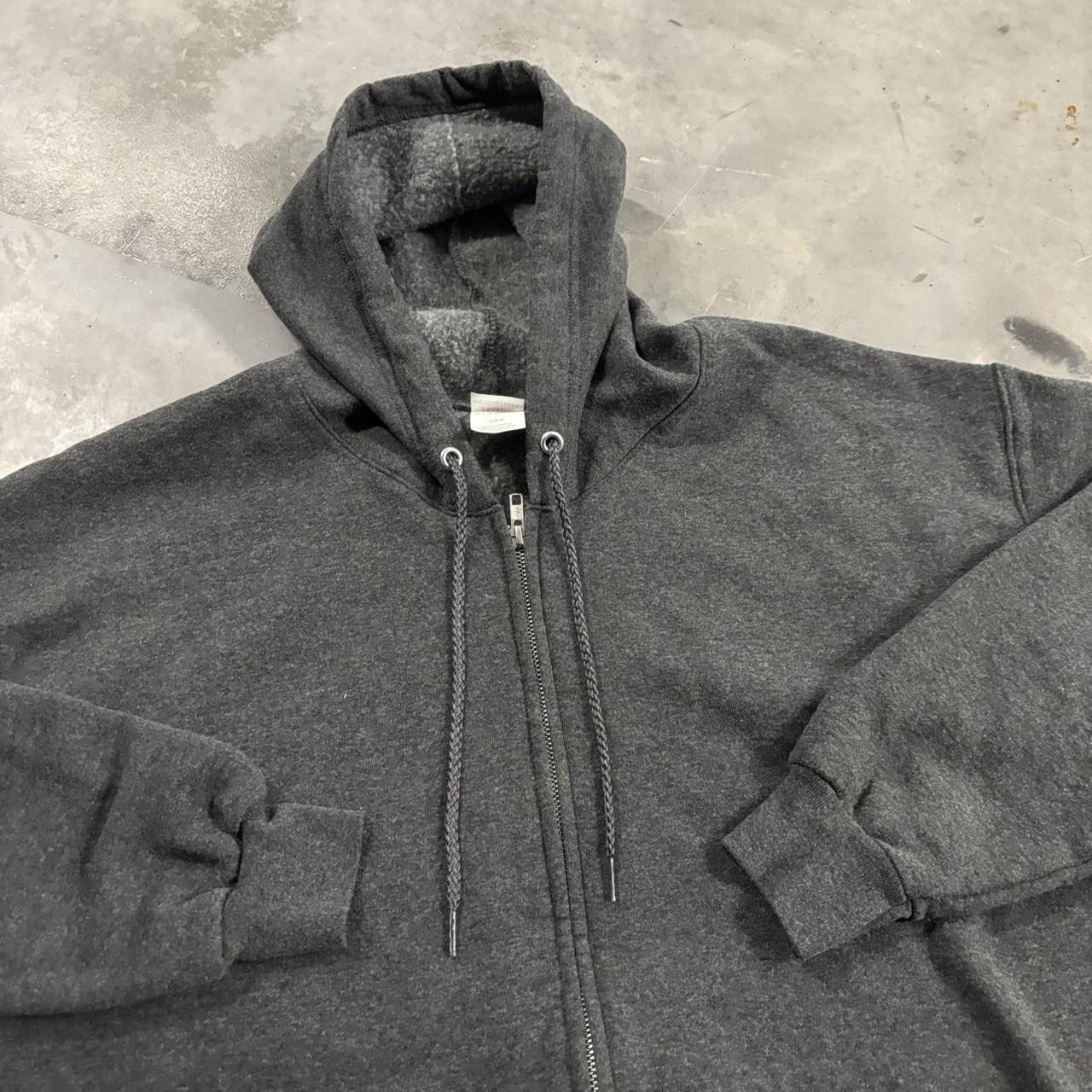 Vintage Crazy Vintage Y2K/2000s Dark Grey Blank Russell Style Essential Zip Up Hoodie! Size L Size US L / EU 52-54 / 3 - 5 Thumbnail