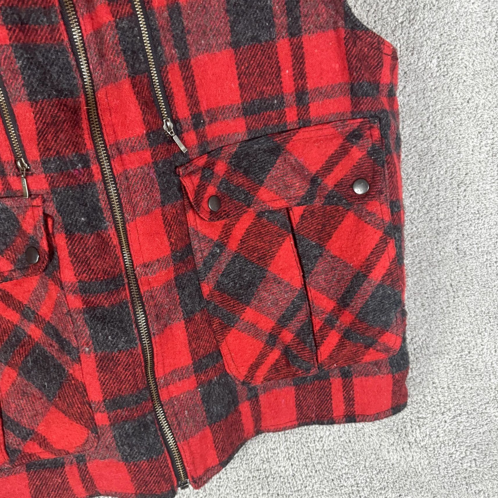 Vintage VINTAGE Northern Summit Vest Mens XL Buffalo Plaid Wool Sherpa Lined Zip Pockets Hunting Size US XL / EU 56 / 4 - 3 Thumbnail