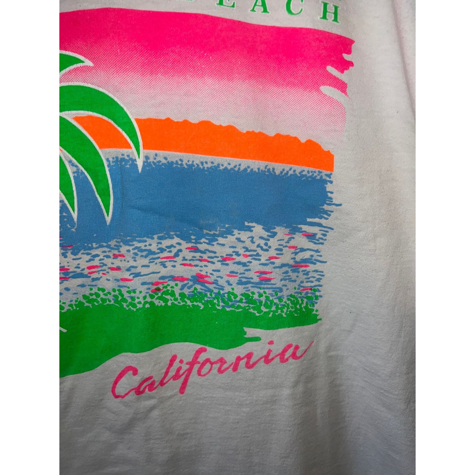 Fruit Of The Loom Vintage California Tropical Graphic White Extra Large Shirt Size US XL / EU 56 / 4 - 3 Thumbnail