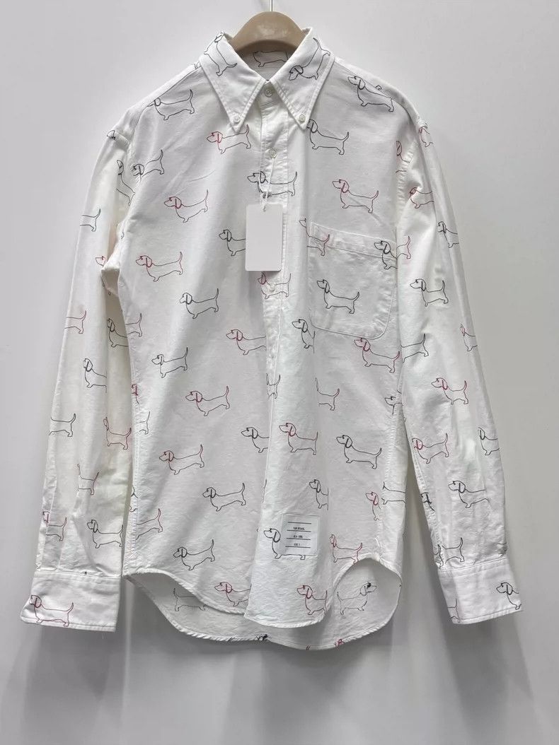 Thom Browne Thom Browne Long-sleeved shirt with sausage dog embroidery Size US M / EU 48-50 / 2 - 1 Thumbnail