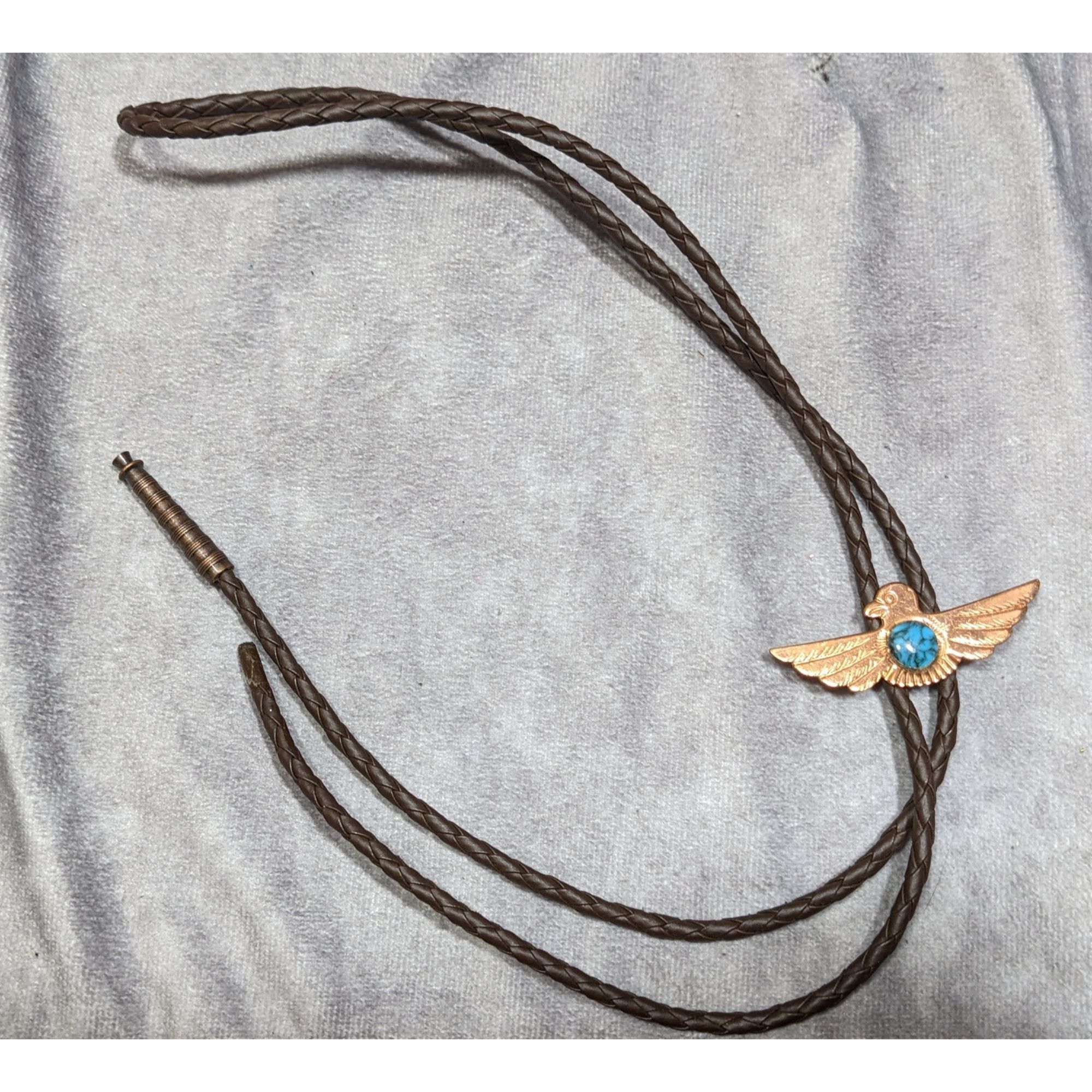 Other Vintage Copper Bird Bolo Tie With Turquoise Cabochon Size ONE SIZE - 10 Thumbnail