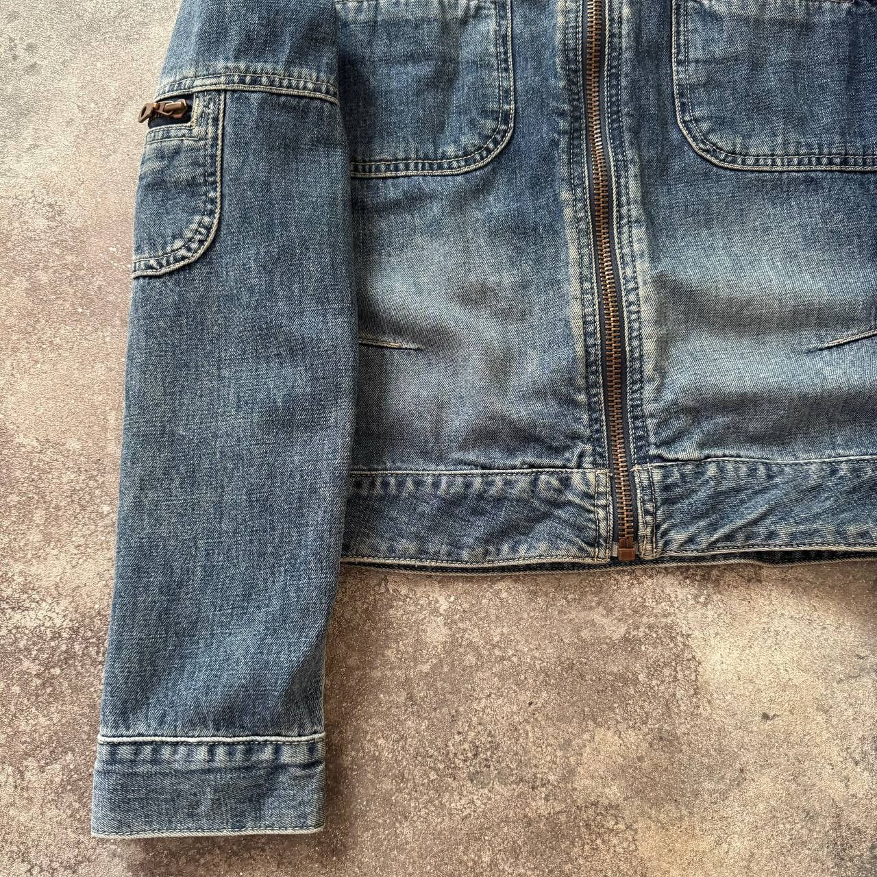 Guess × Japanese Brand Guess Vintage Avant Garde Washed Denim Zip Jacket Size M / US 6-8 / IT 42-44 - 10 Thumbnail