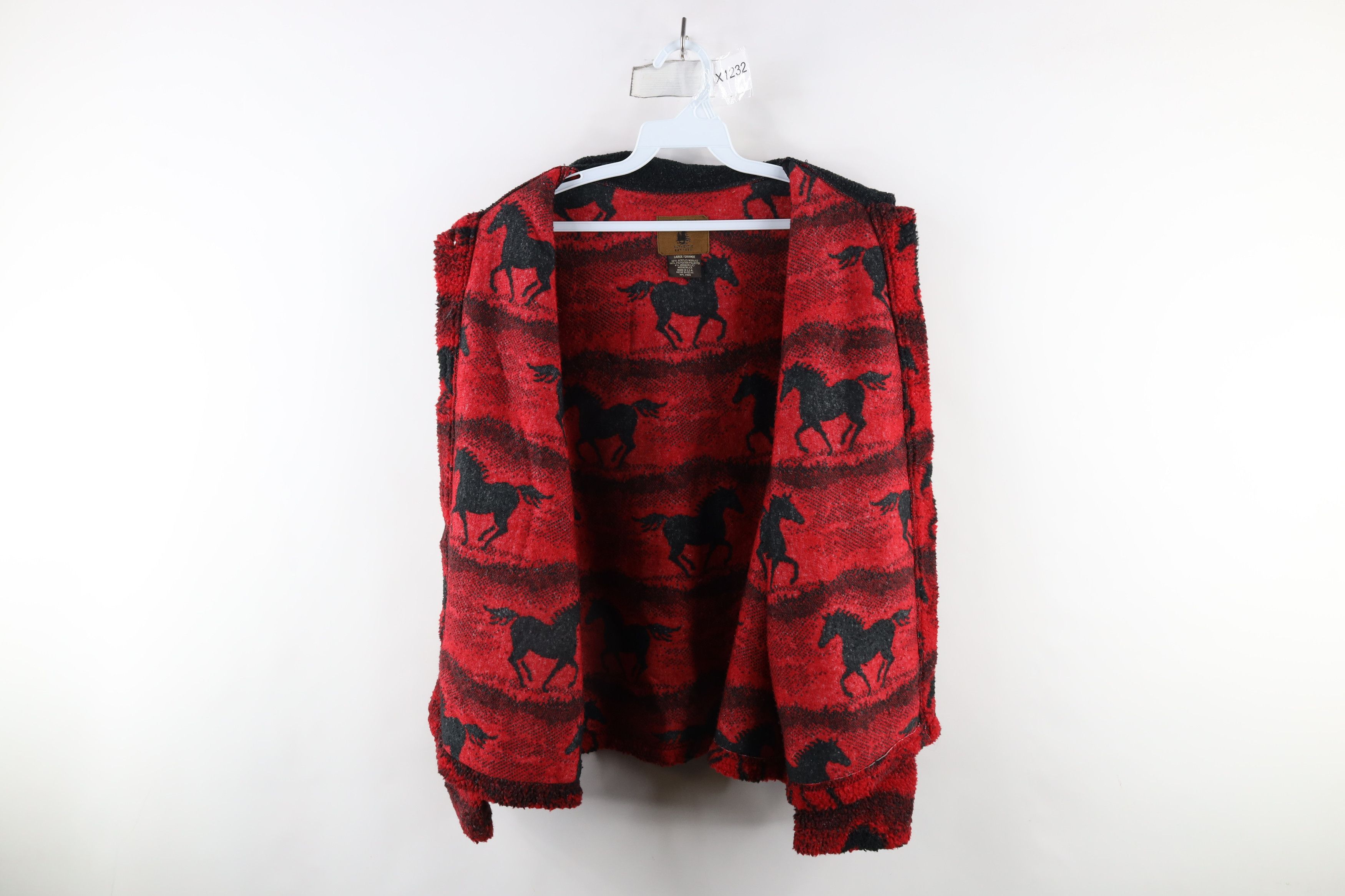 Vintage Vintage 90s Streetwear Fleece All Over Print Horse Jacket Size L / US 10 / IT 46 - 7 Thumbnail
