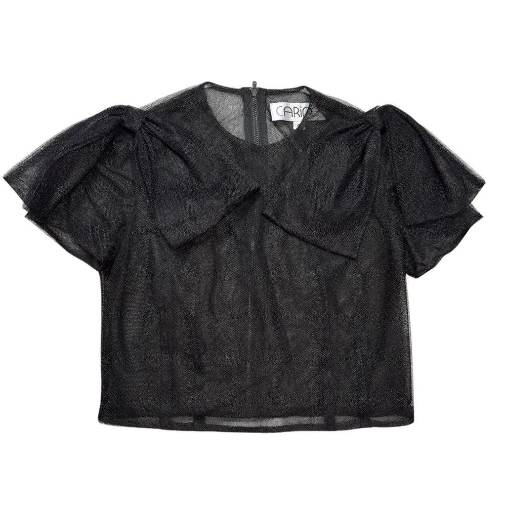 Other Vintage Carine Tulle Short Sleeve Black Top Size 4 Size S / US 4 / IT 40 - 7 Thumbnail