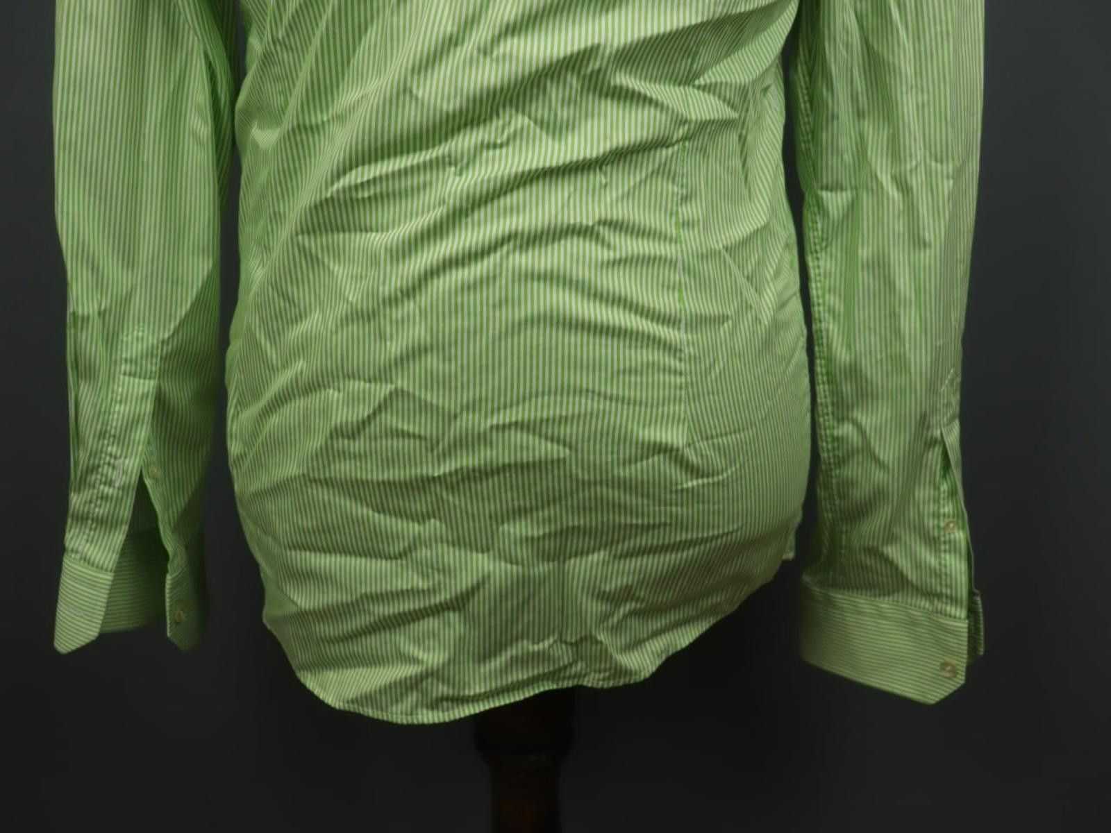 Eton Eton Green White Striped Cotton Collared Dress Shirt Size 41 Size 38R - 12 Thumbnail
