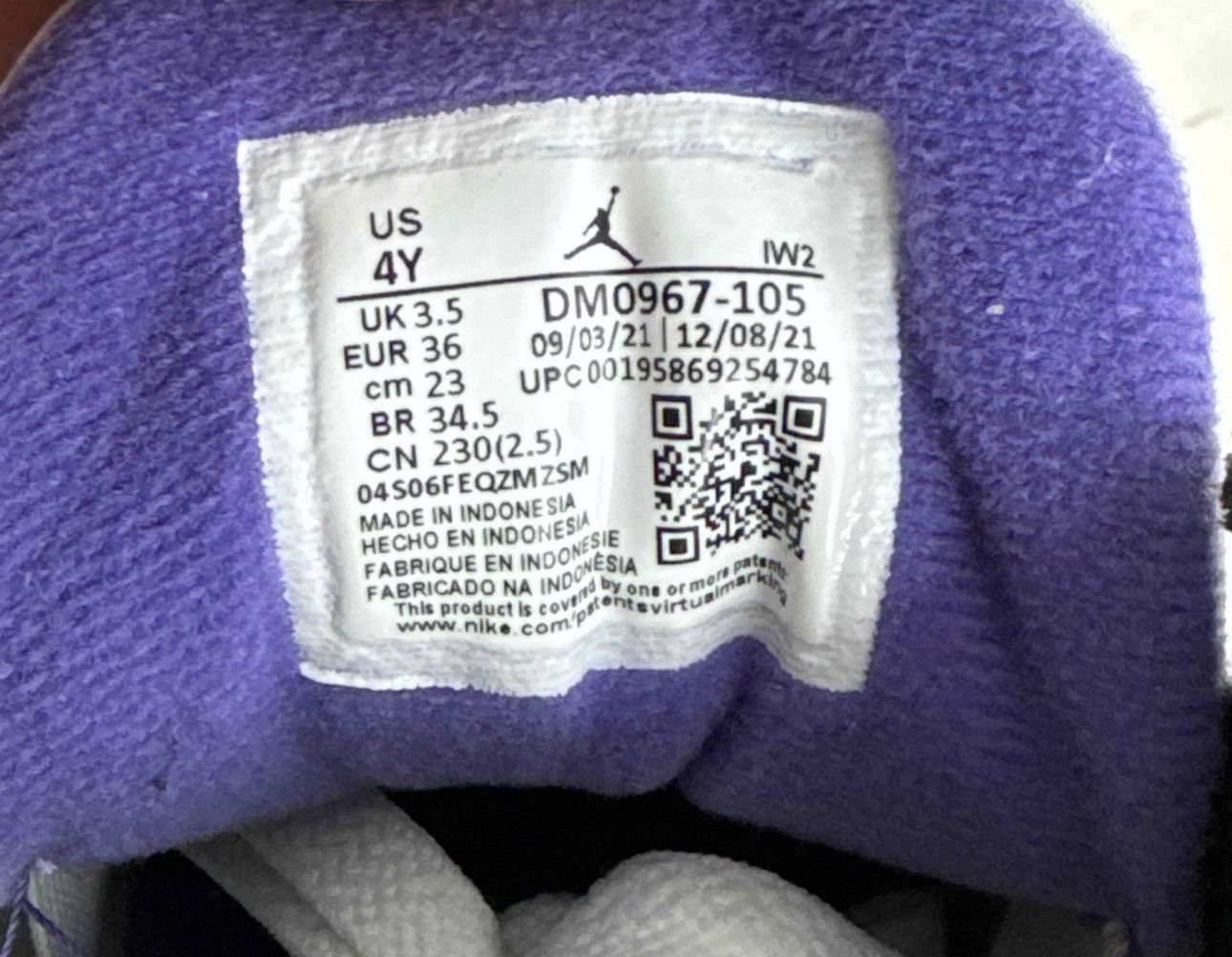 Jordan Brand Air Jordan 3 Retro GS ‘Dark Iris’ - Size 4Y/5.5W Size US 5.5 / IT 35.5 - 6 Thumbnail