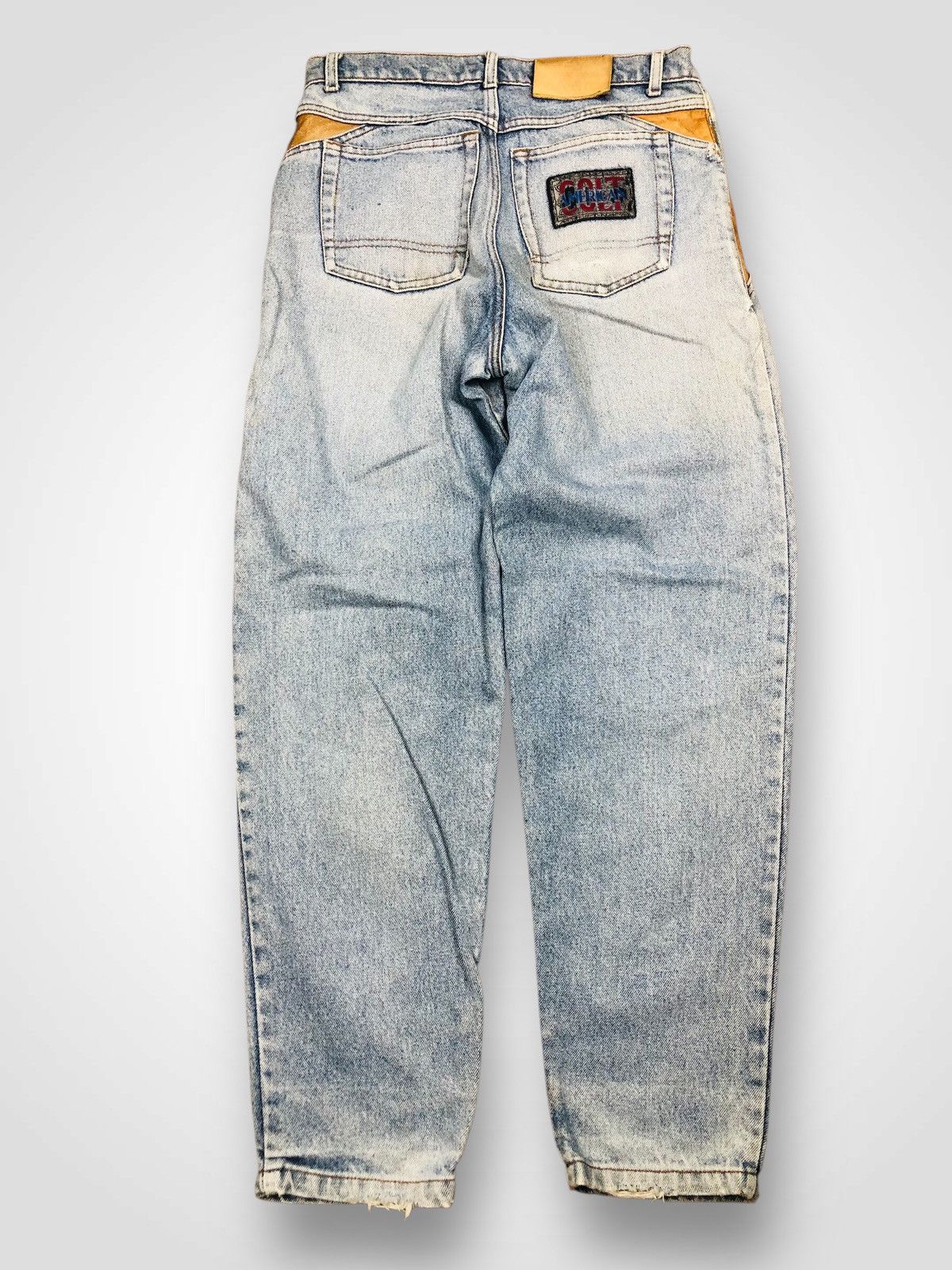 Beauty Beast Vintage AMERICAN COLT Jeans 90s - Suede Trim USA (40) Size US 30 / EU 46 - 2 Thumbnail