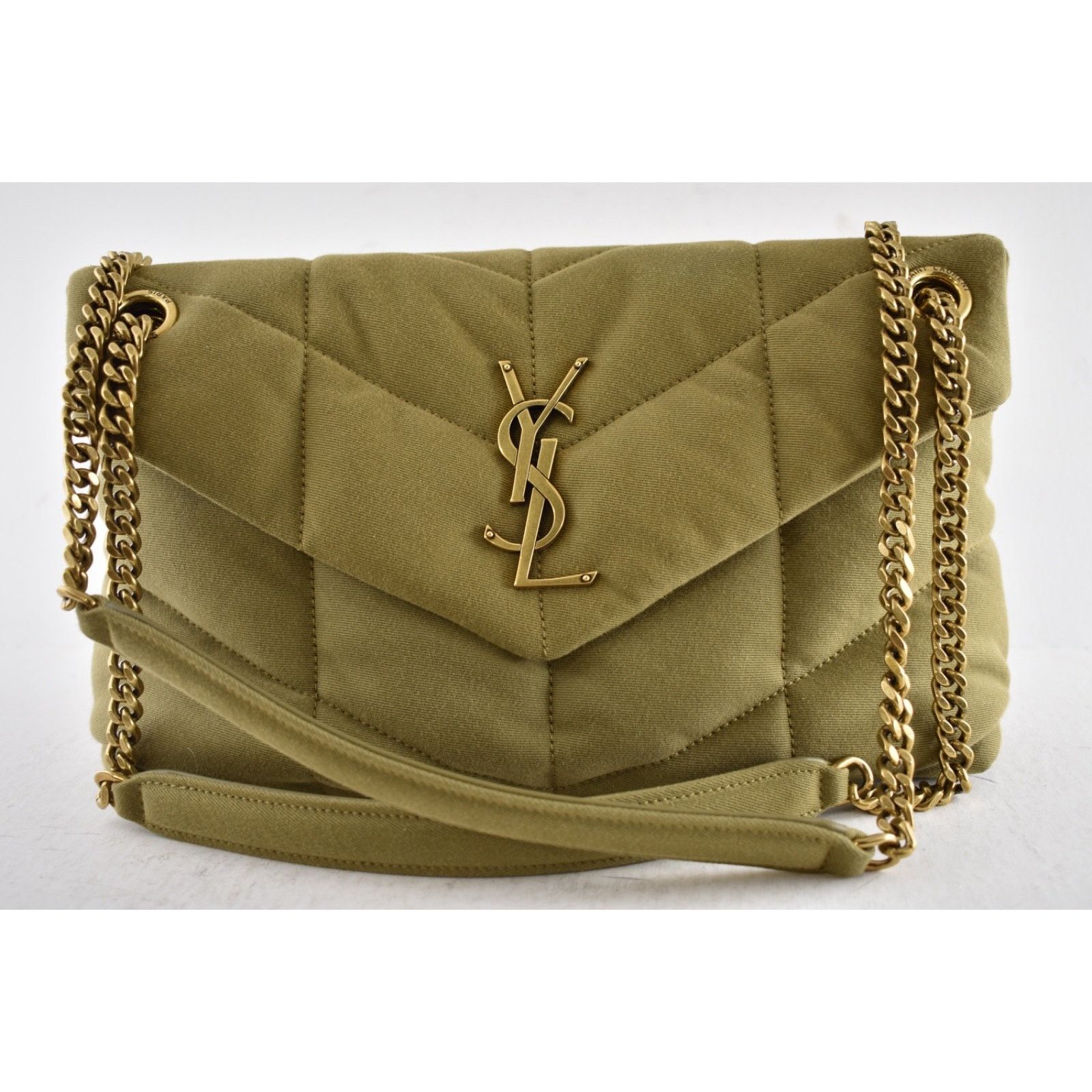 Yves Saint Laurent Saint Laurent Small Puffer Fir Green Gold YSL Crossbody Bag Size ONE SIZE - 4 Thumbnail